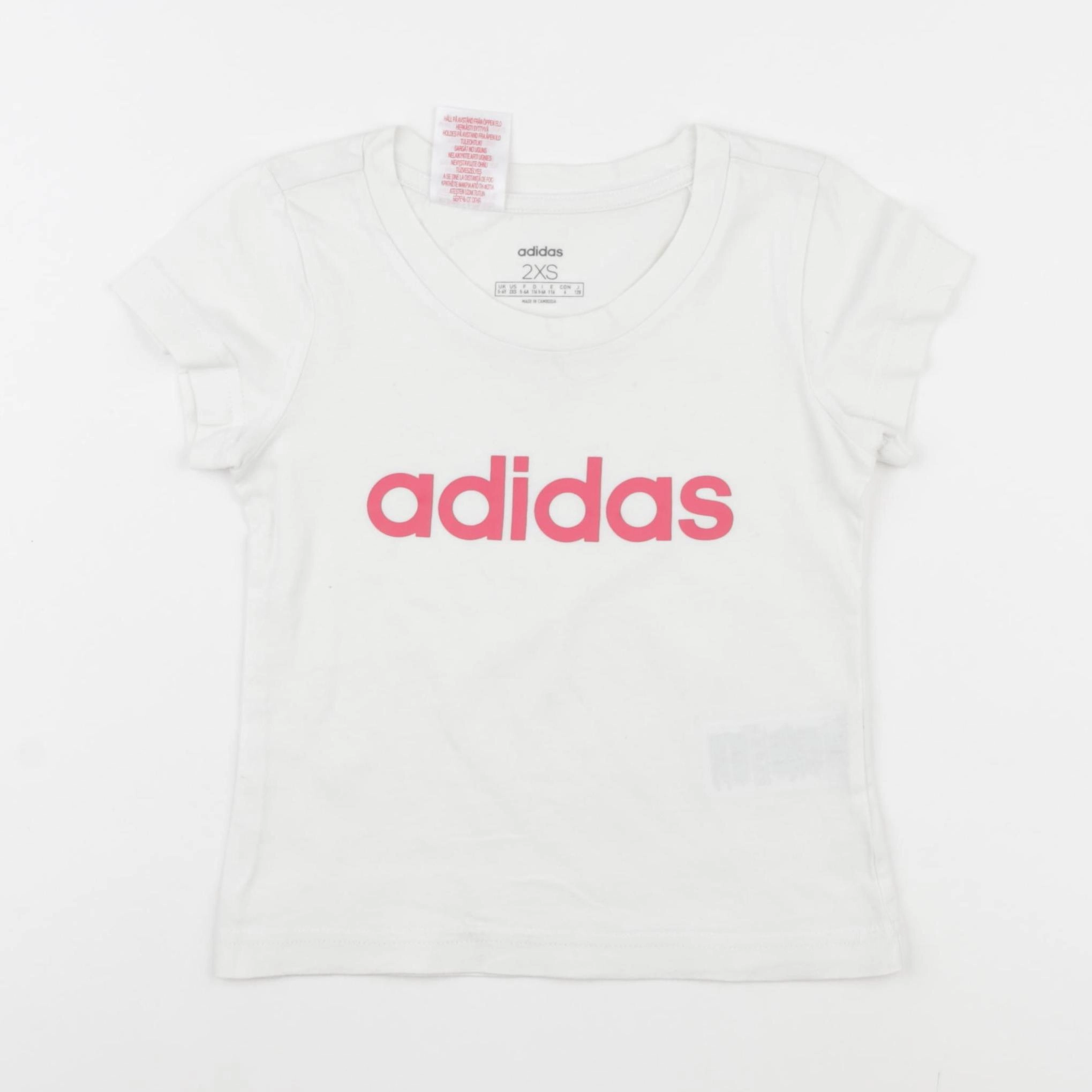 Adidas - tee-shirt beige, rose - 5/6 ans