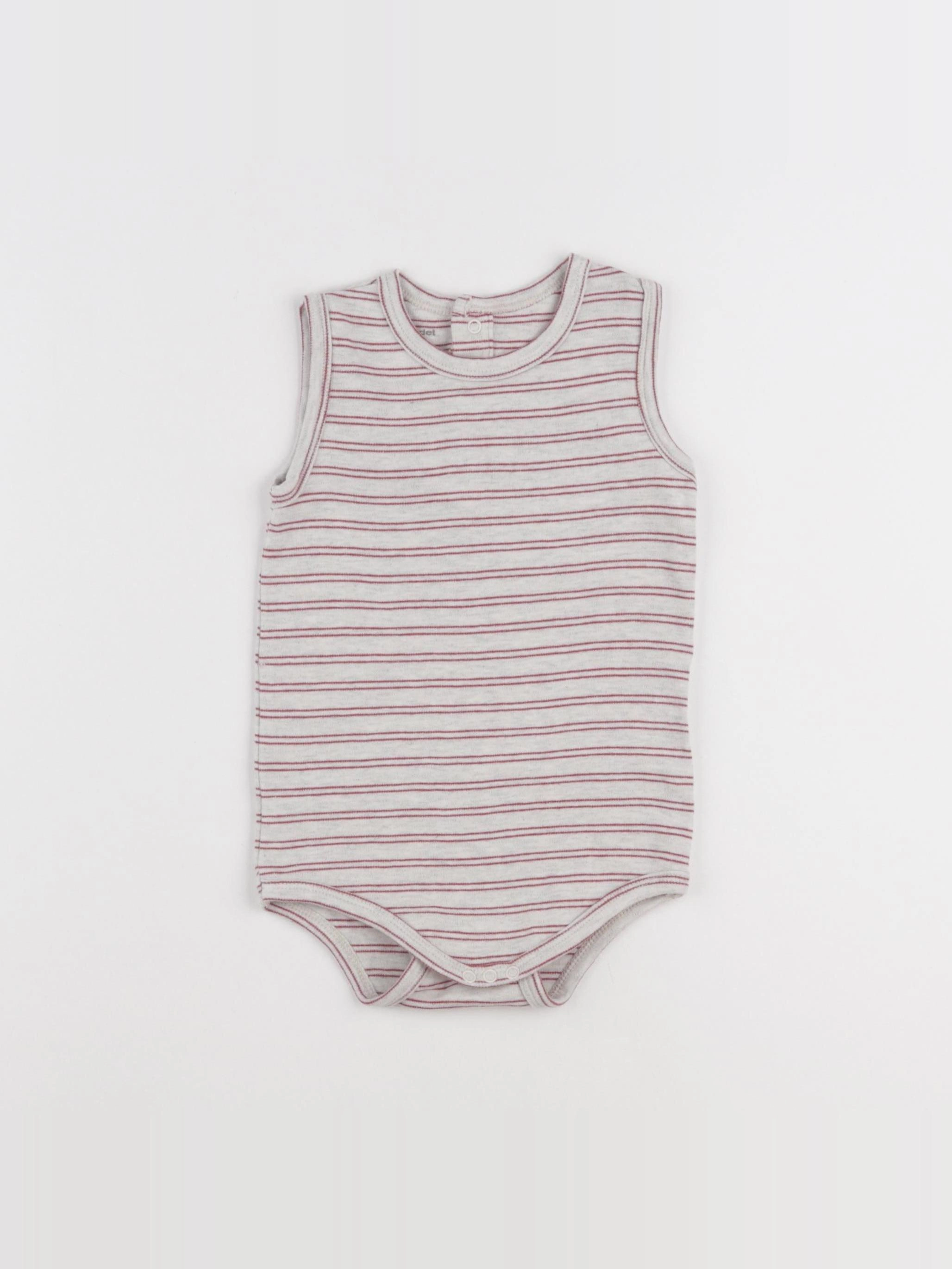 Vertbaudet - body gris, rouge - 2 ans