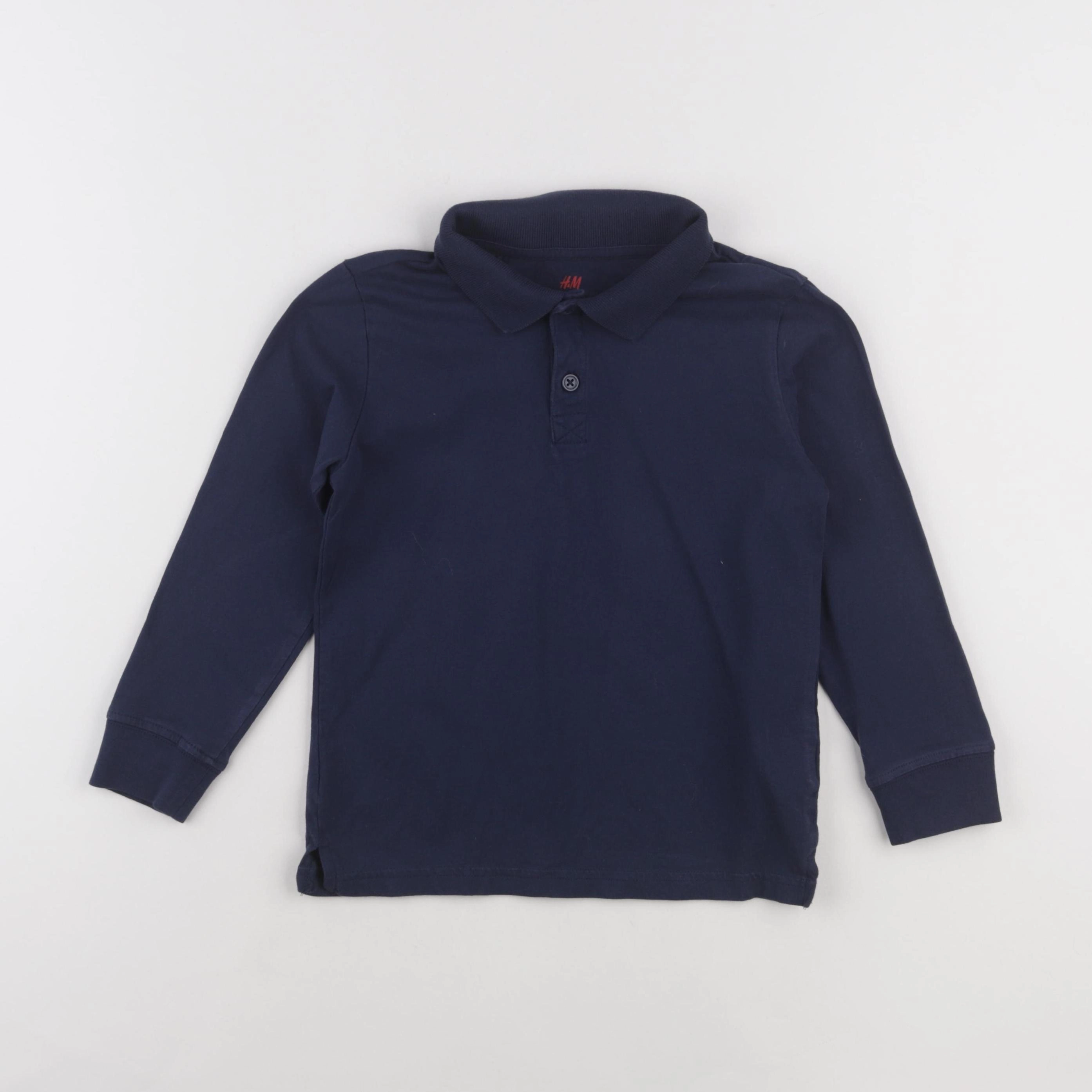 H&M - polo bleu - 4/6 ans