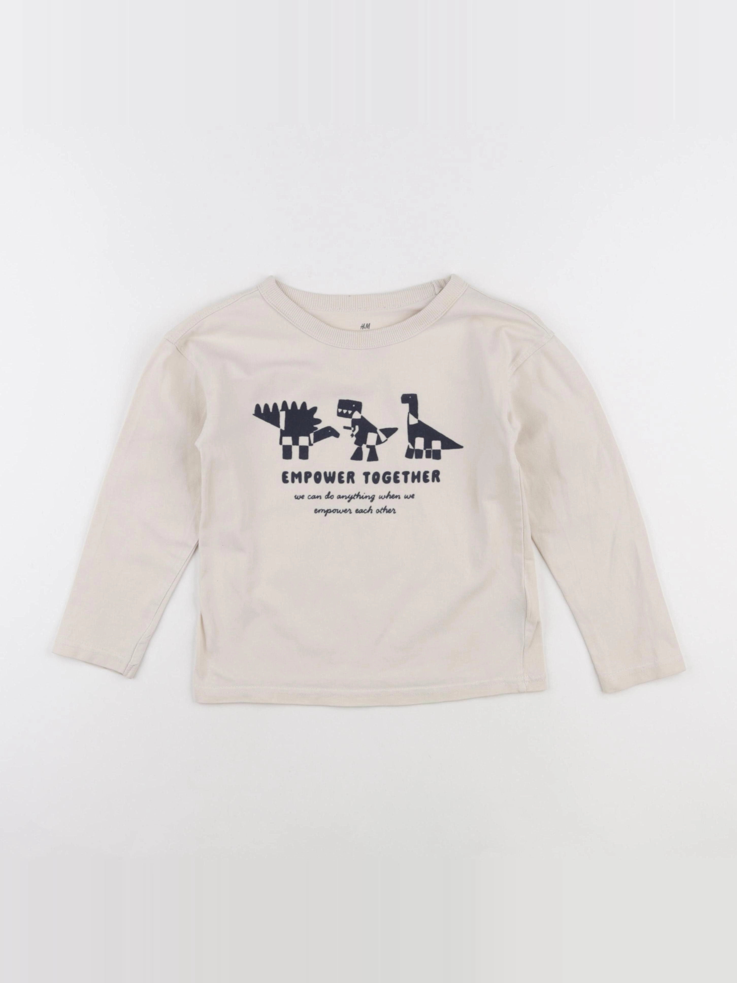 H&M - tee-shirt beige - 4/6 ans