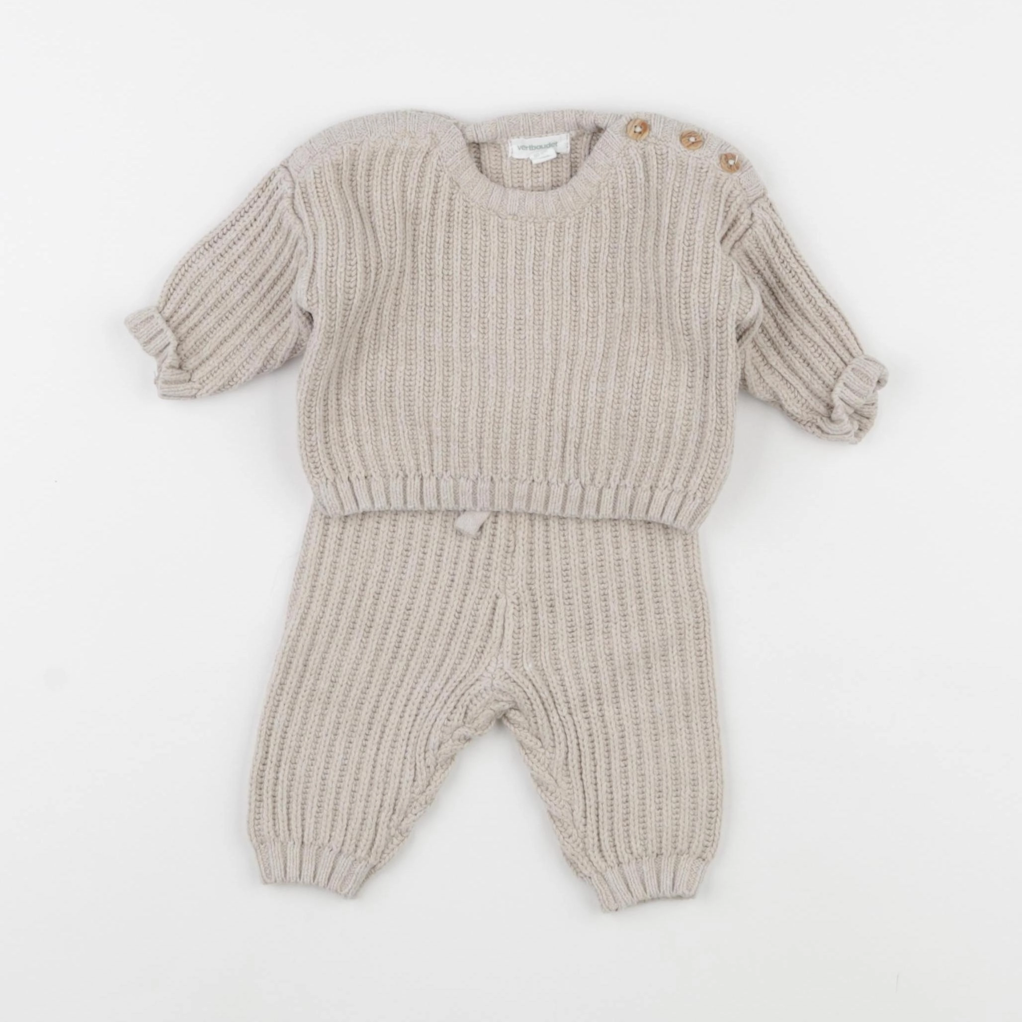 Vertbaudet - combinaison beige - 0 mois