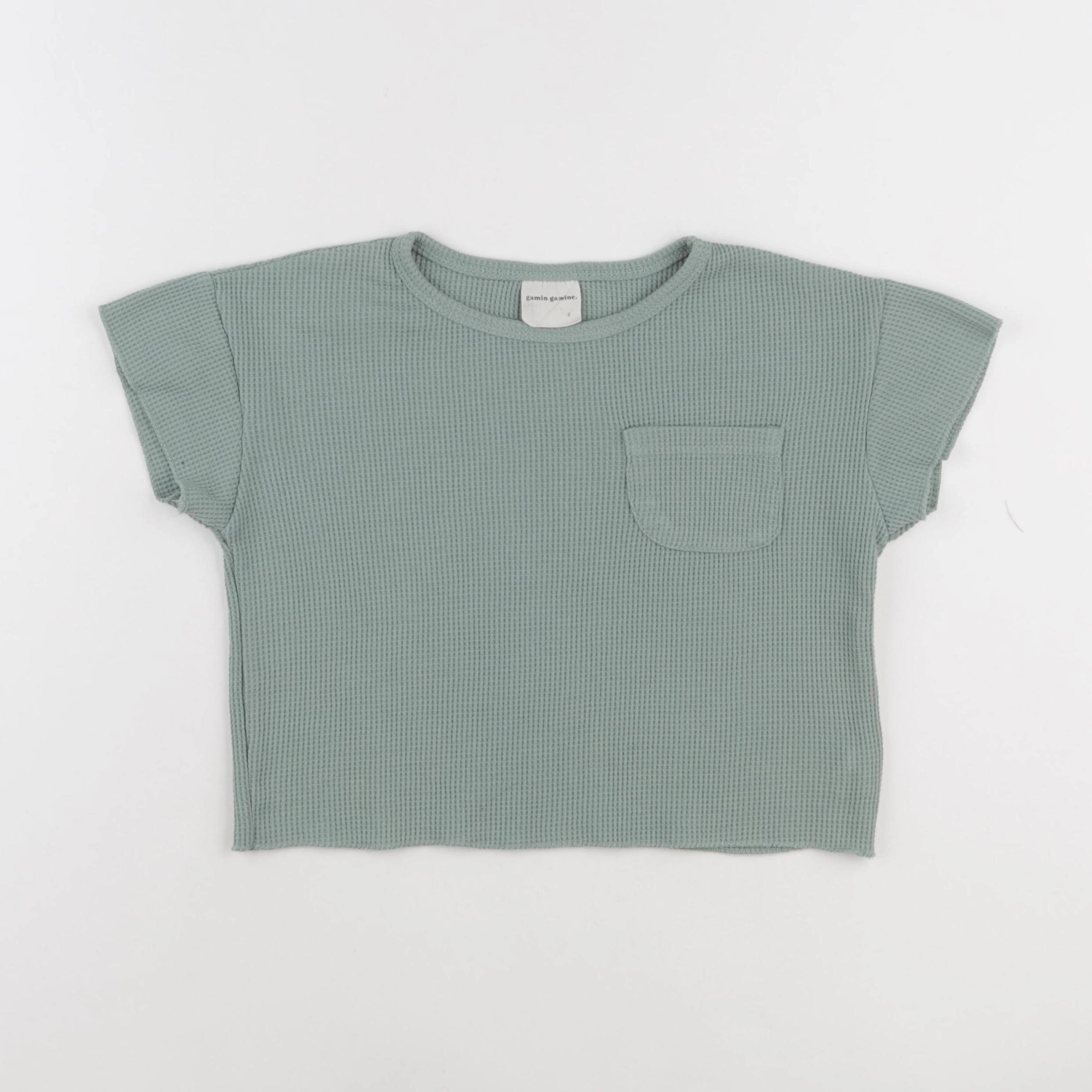 Gamin gamine - tee-shirt vert - 2 ans
