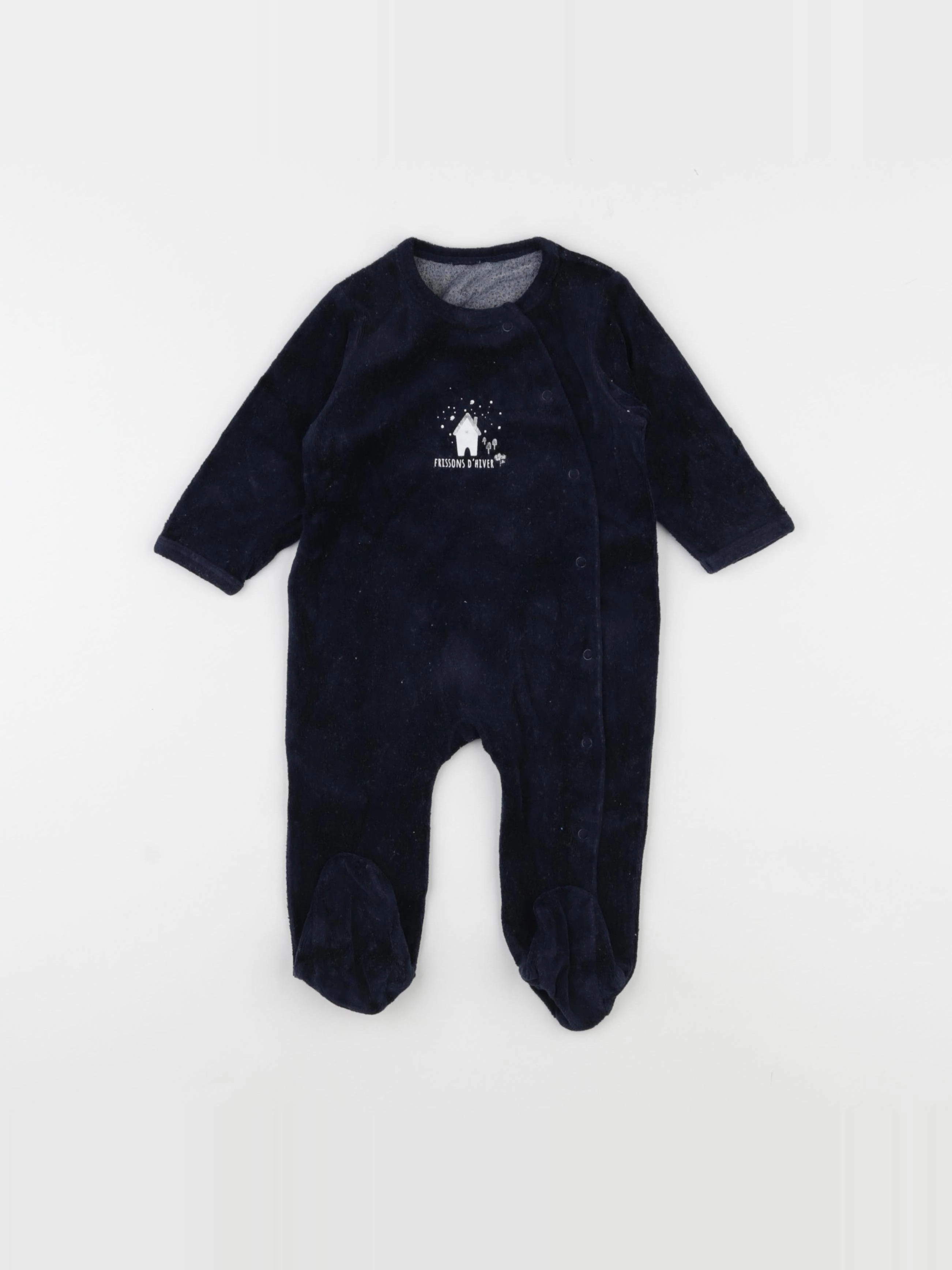 Vertbaudet - pyjama velours bleu - 6 mois