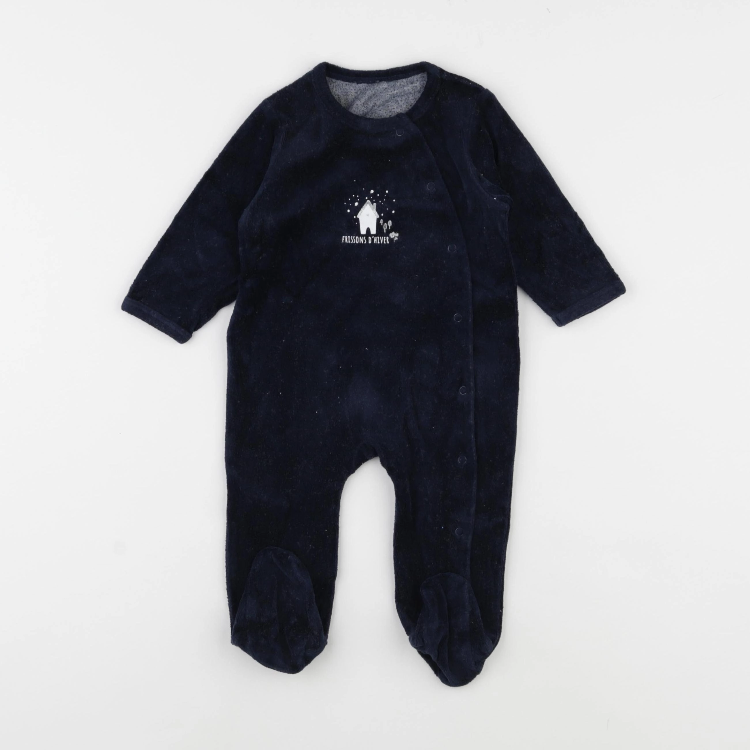 Vertbaudet - pyjama velours bleu - 6 mois