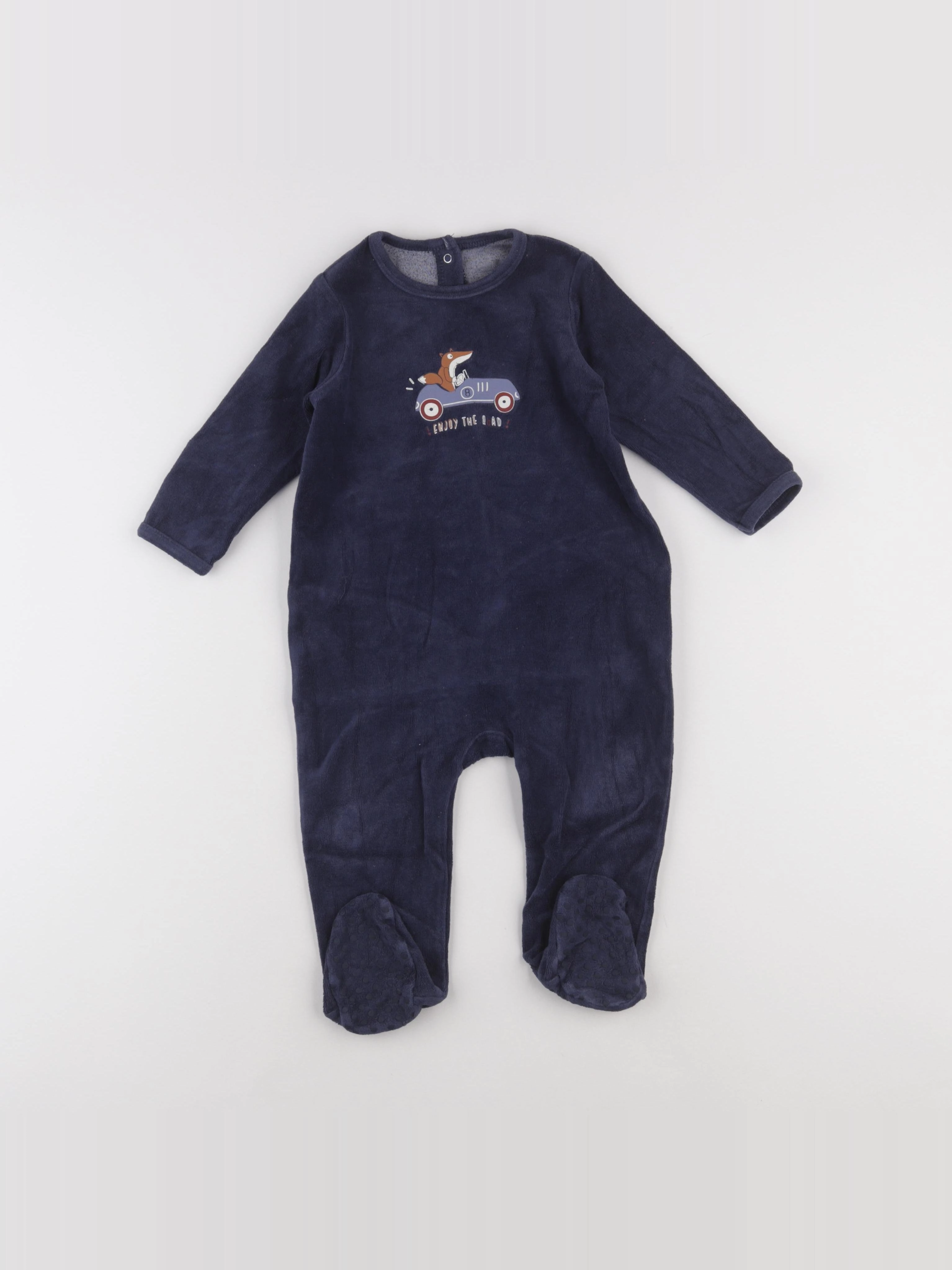 Vertbaudet - pyjama velours bleu - 18 mois