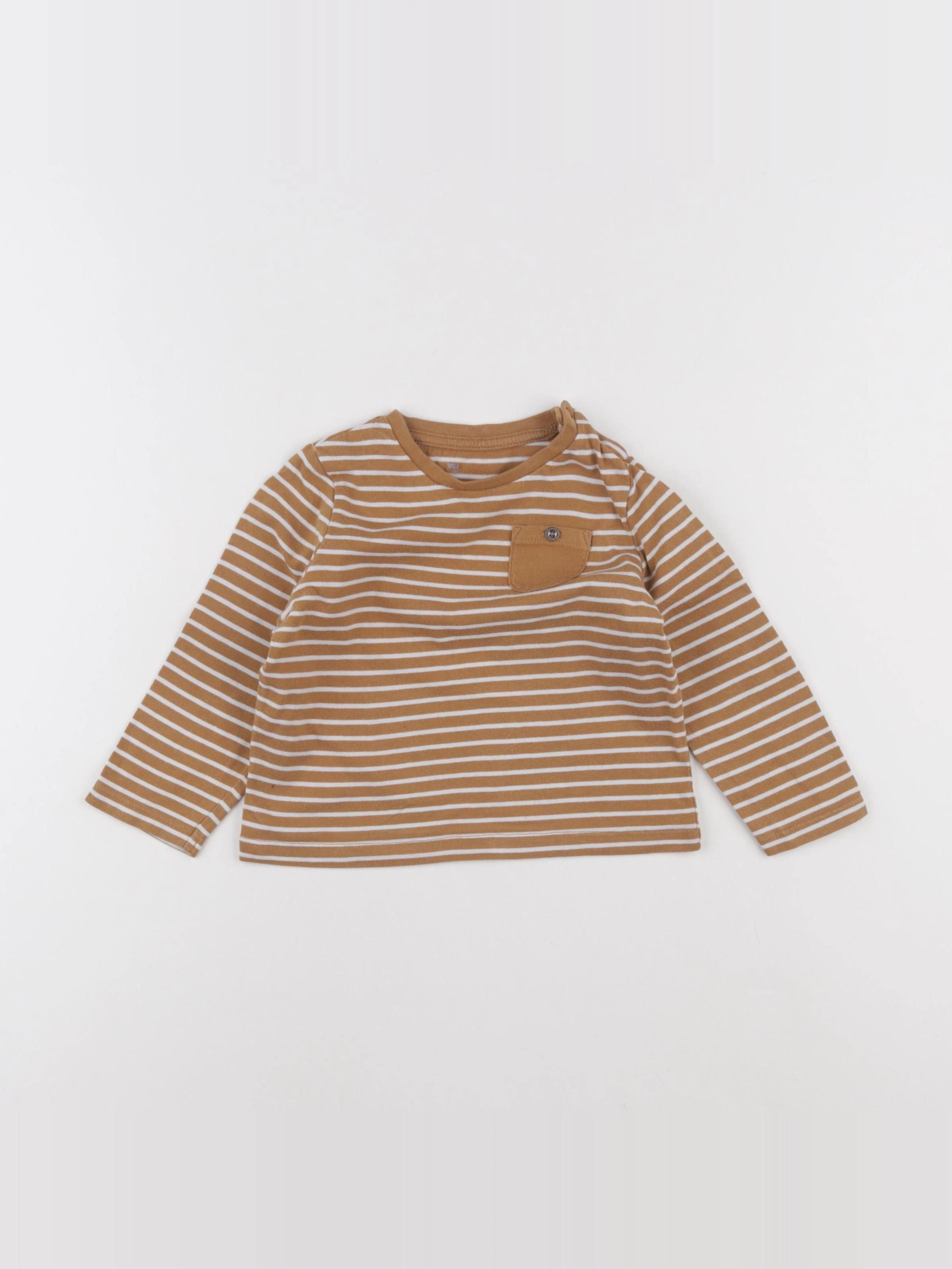 Vertbaudet - tee-shirt marron - 18 mois