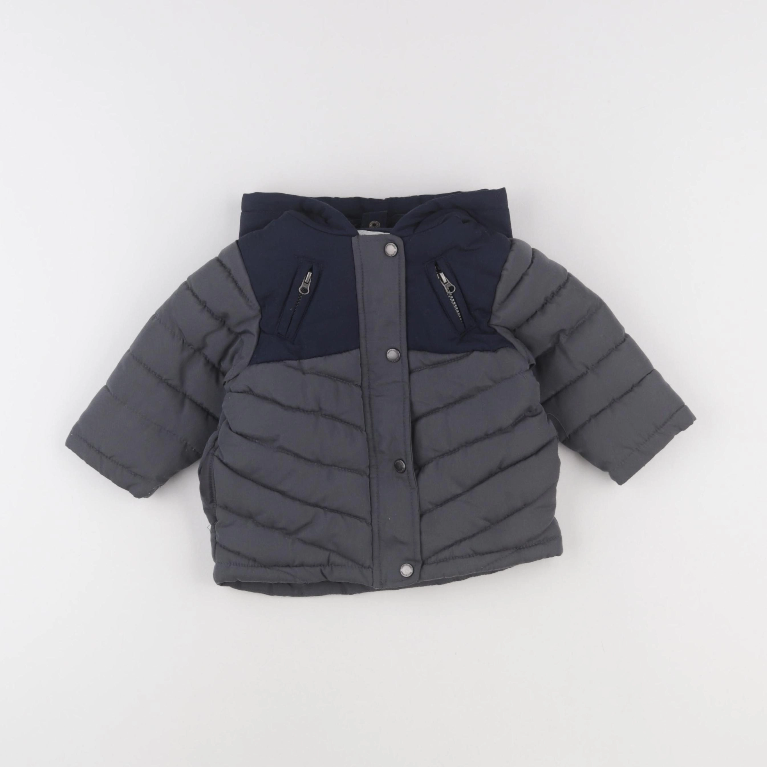 Vertbaudet - doudoune gris, bleu - 9 mois