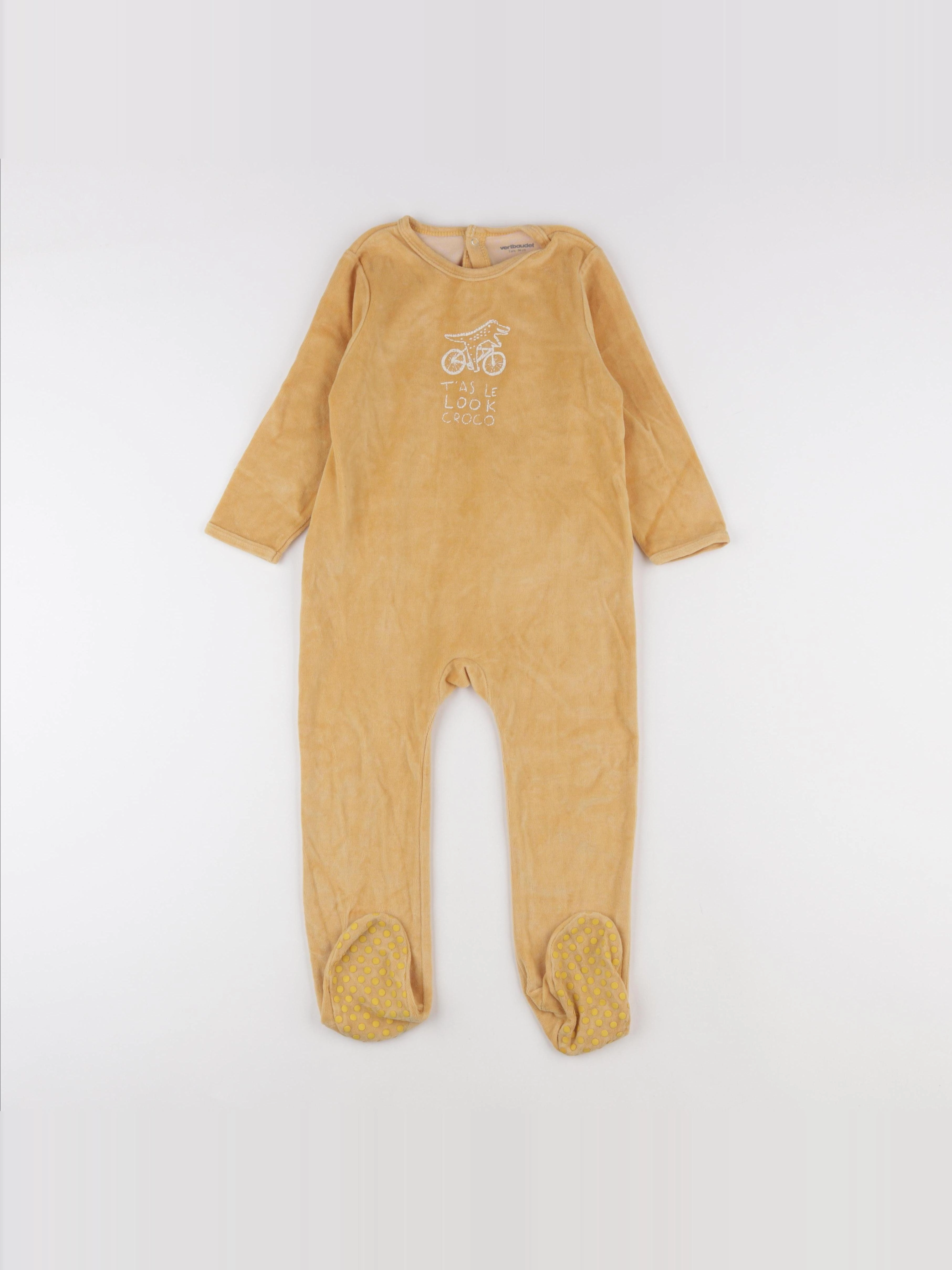 Vertbaudet - pyjama velours jaune - 3 ans