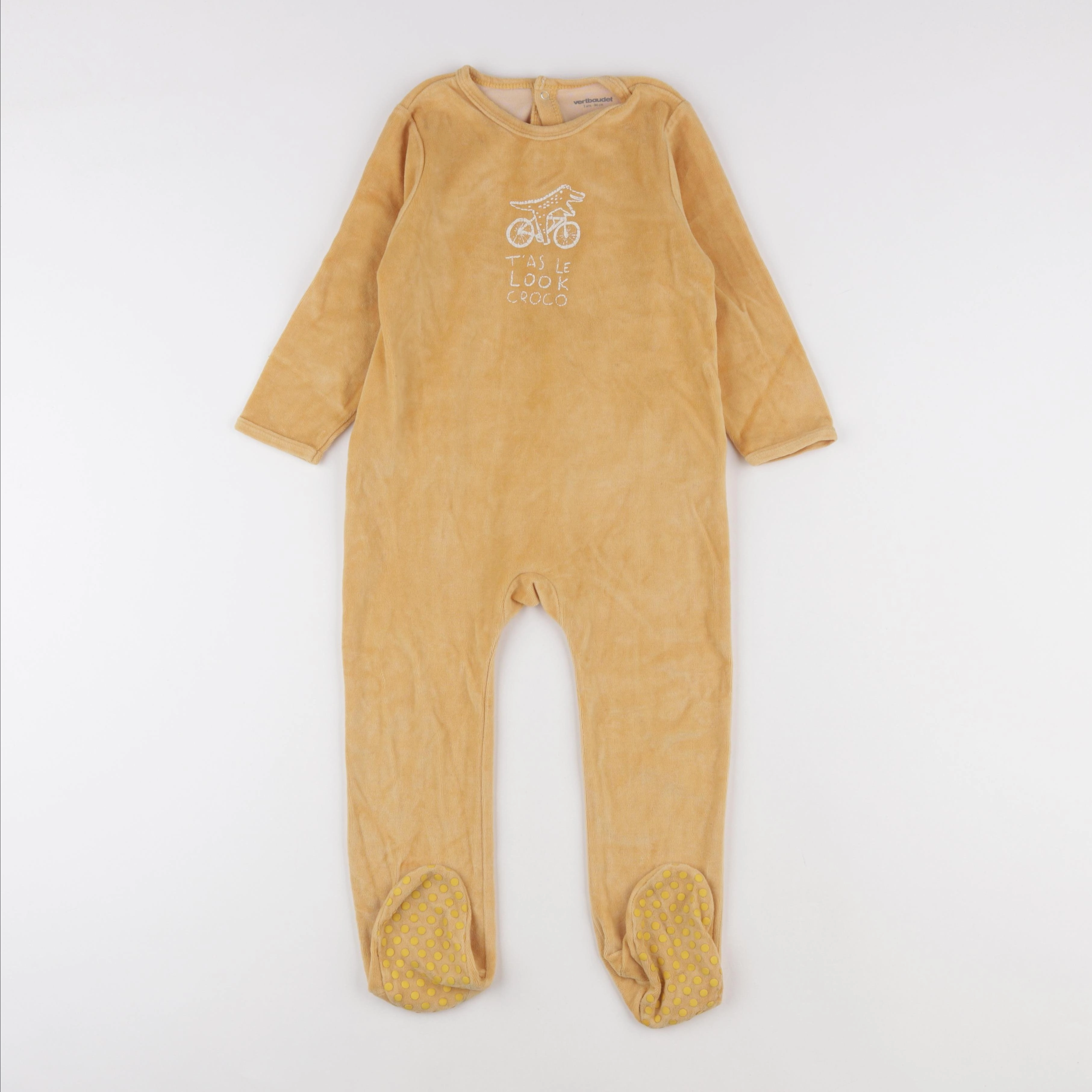 Vertbaudet - pyjama velours jaune - 3 ans