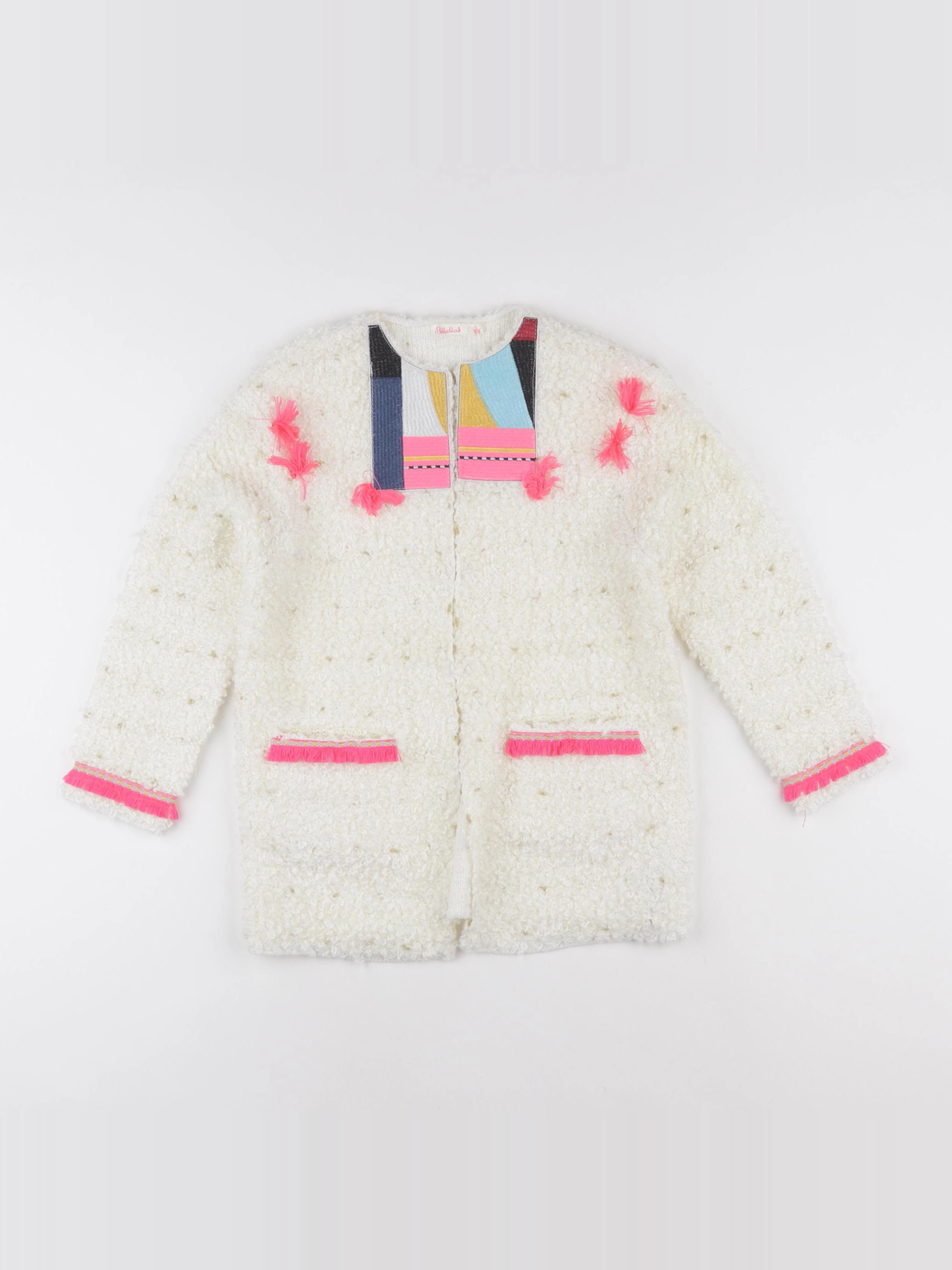 Billie Blush - gilet blanc, rose - 4 ans