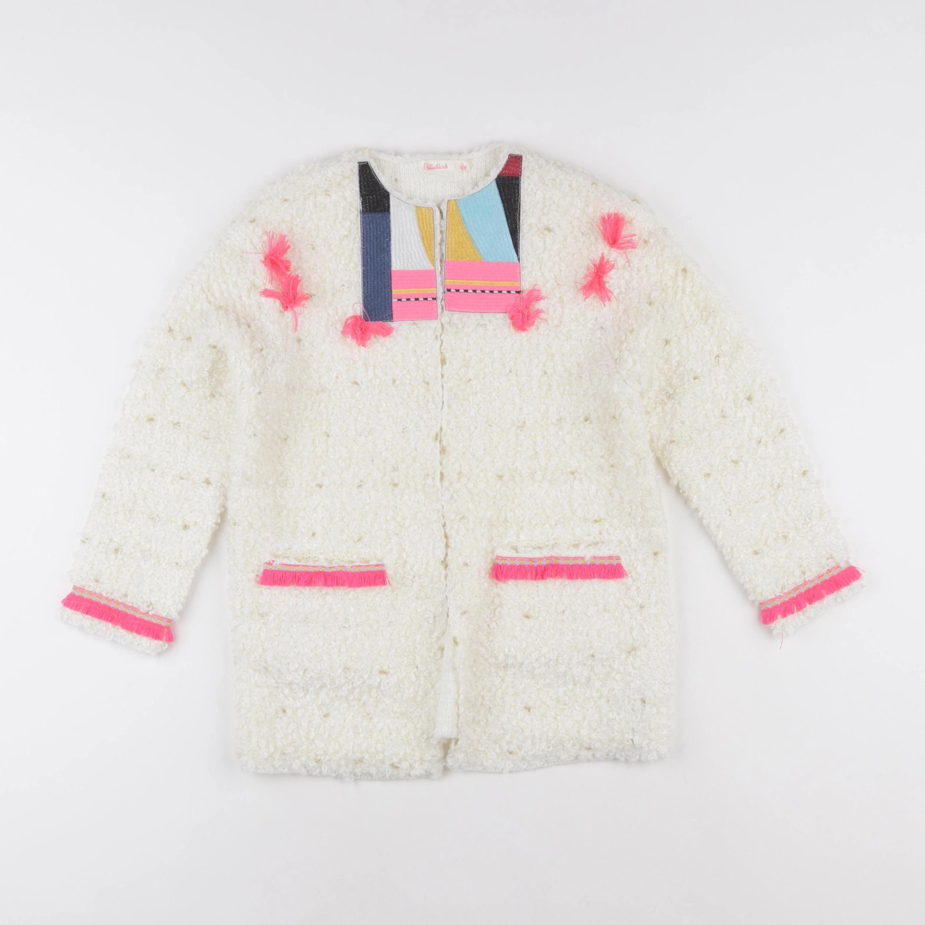 Billie Blush - gilet blanc, rose - 4 ans