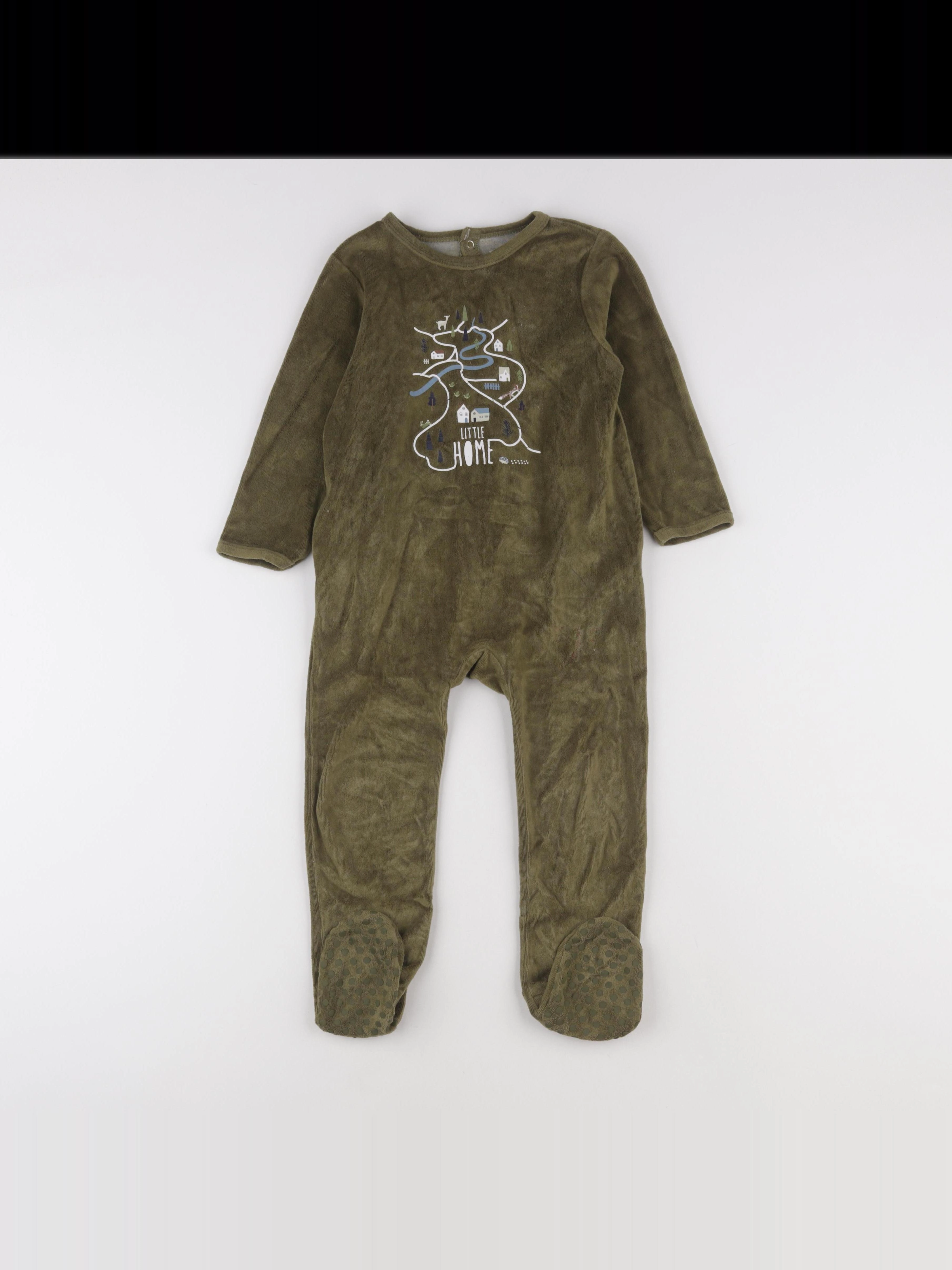 Vertbaudet - pyjama velours vert - 3 ans