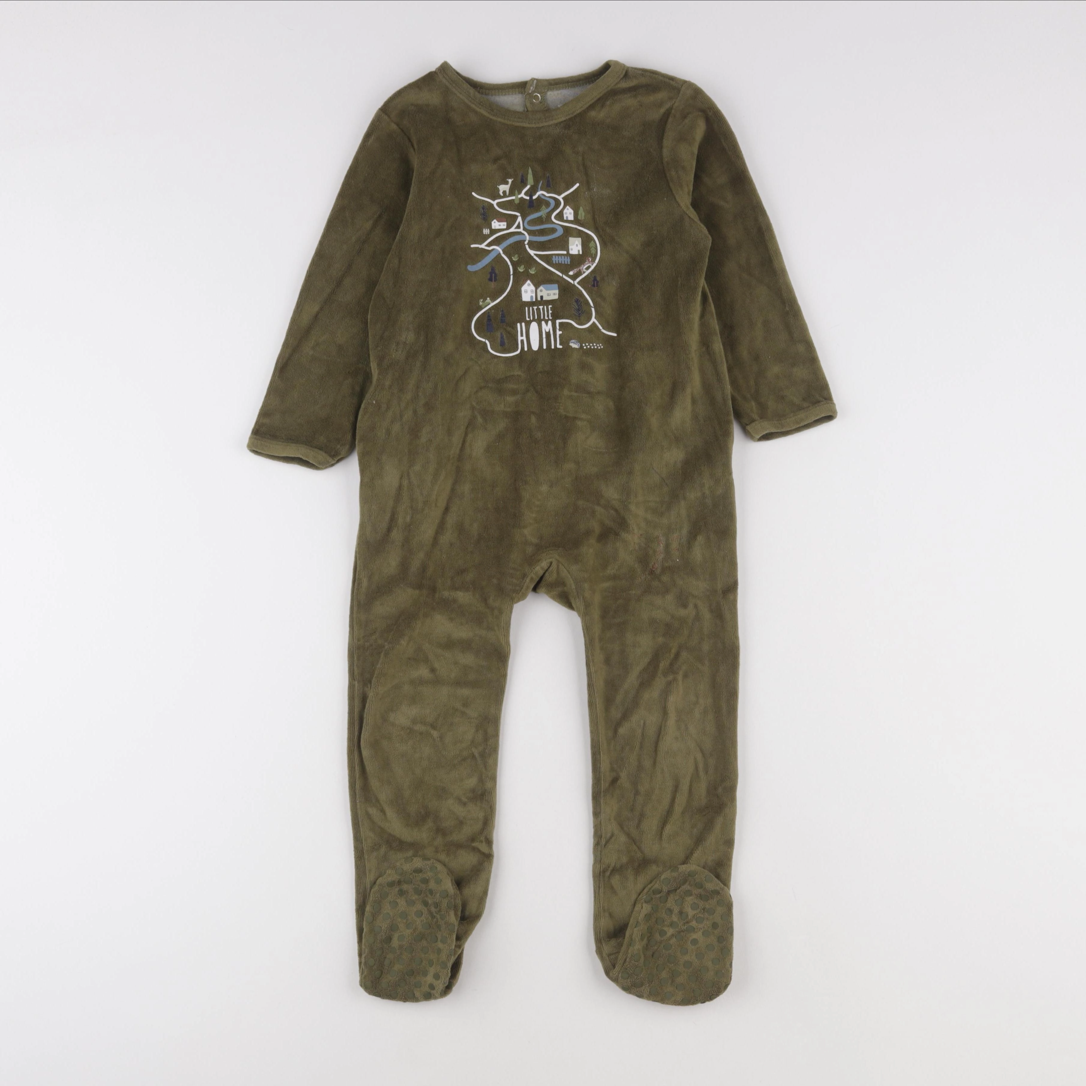 Vertbaudet - pyjama velours vert - 3 ans