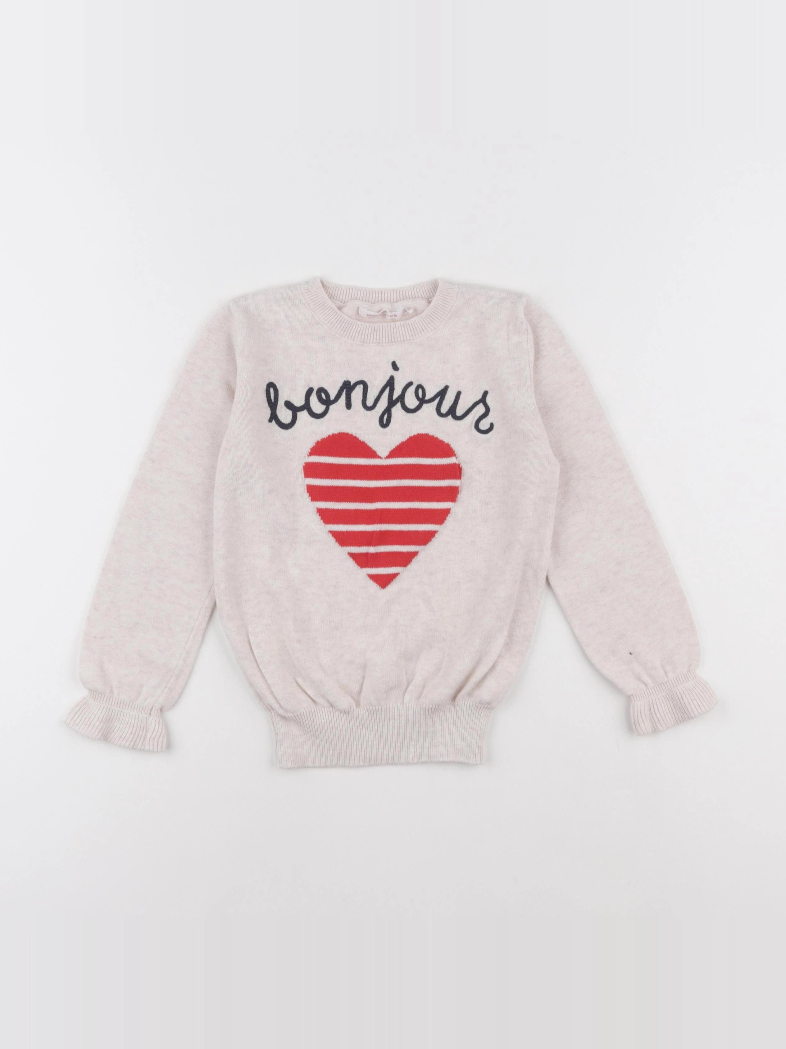 Monoprix - pull beige - 6 ans