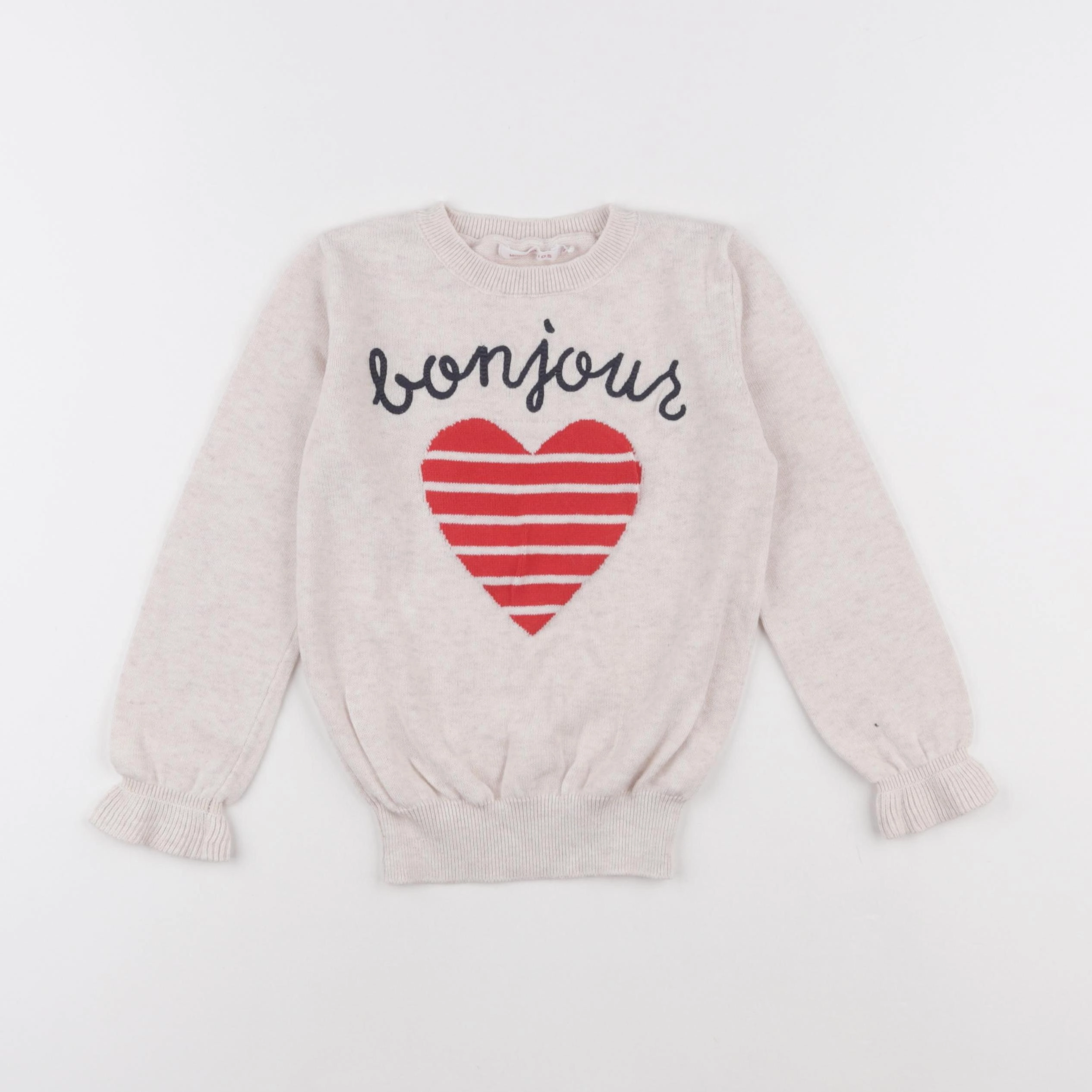 Monoprix - pull beige - 6 ans