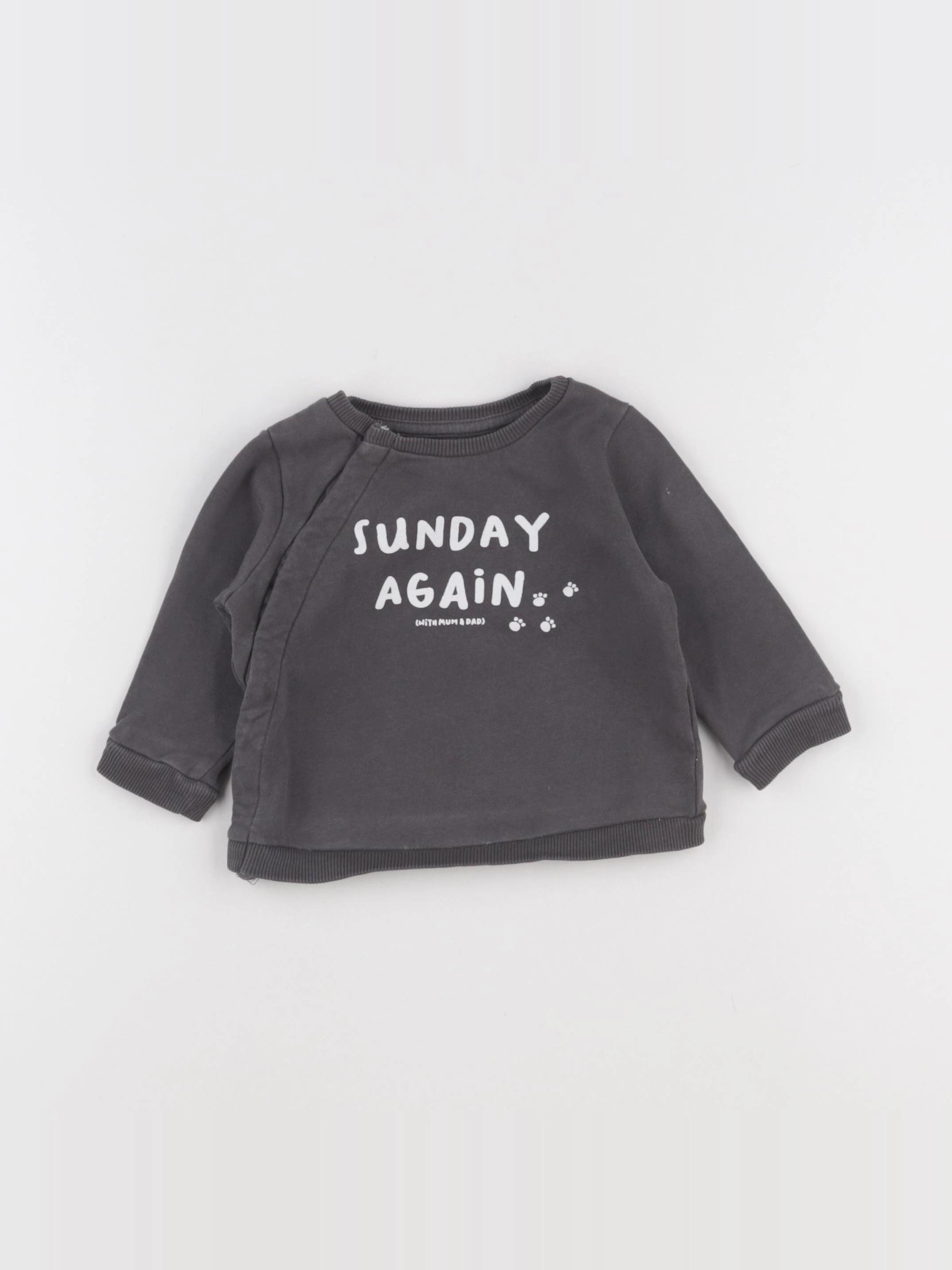 Vertbaudet - sweat gris - 6 mois