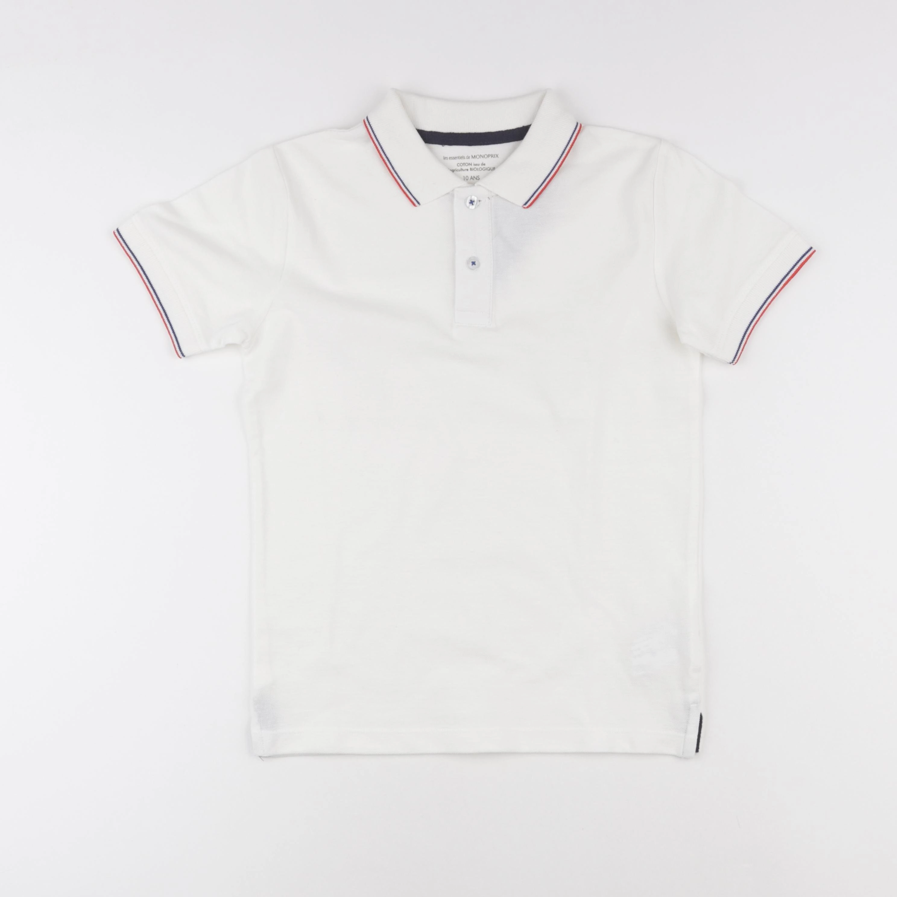 Monoprix - polo blanc - 10 ans