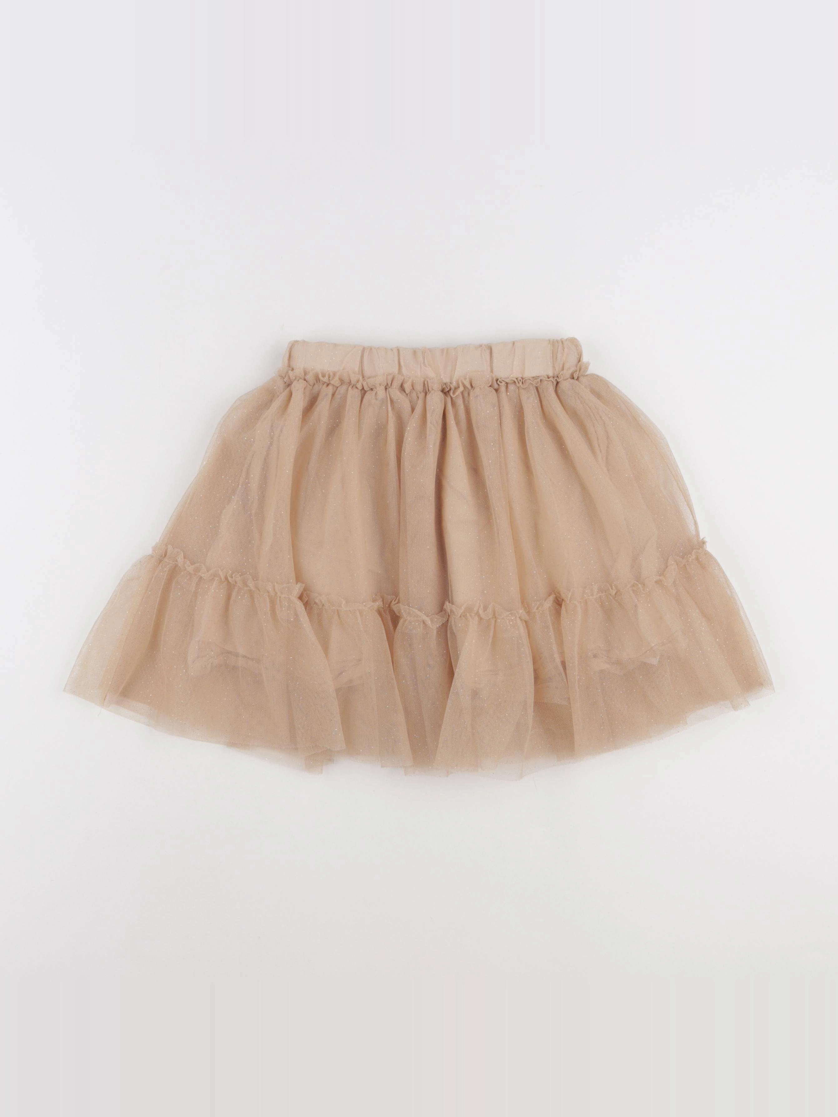Vertbaudet - jupe beige - 7 ans