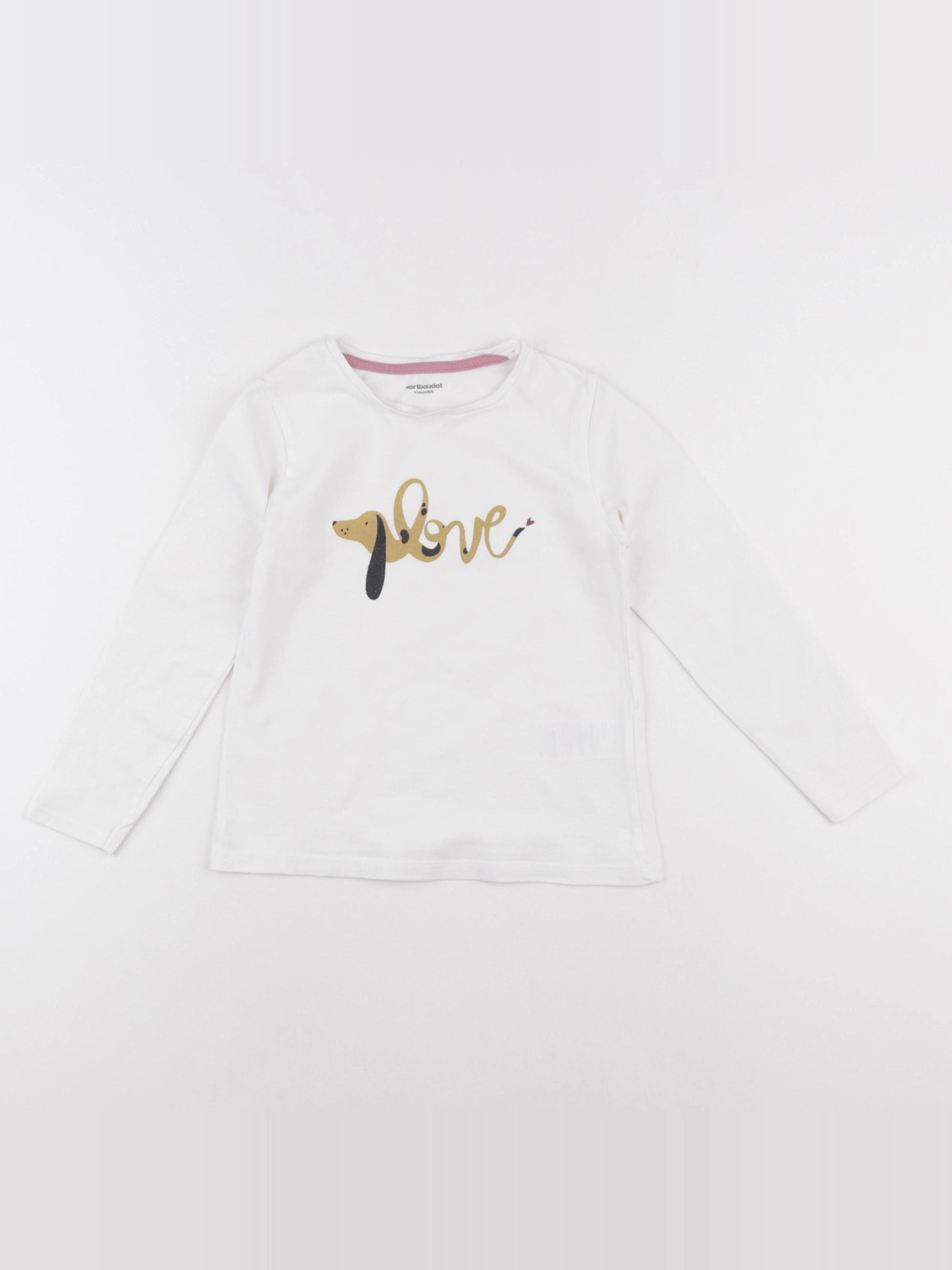 Vertbaudet - tee-shirt blanc - 6 ans