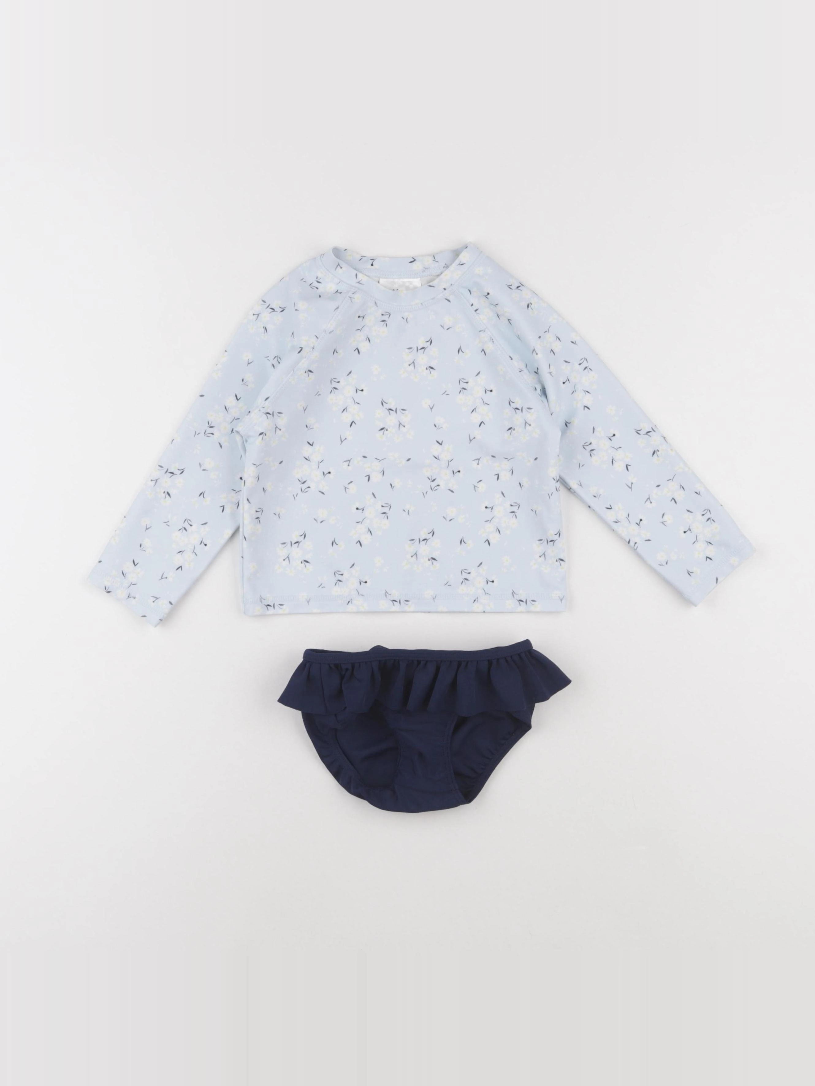 H&M - ensemble de bain bleu - 6/12 mois