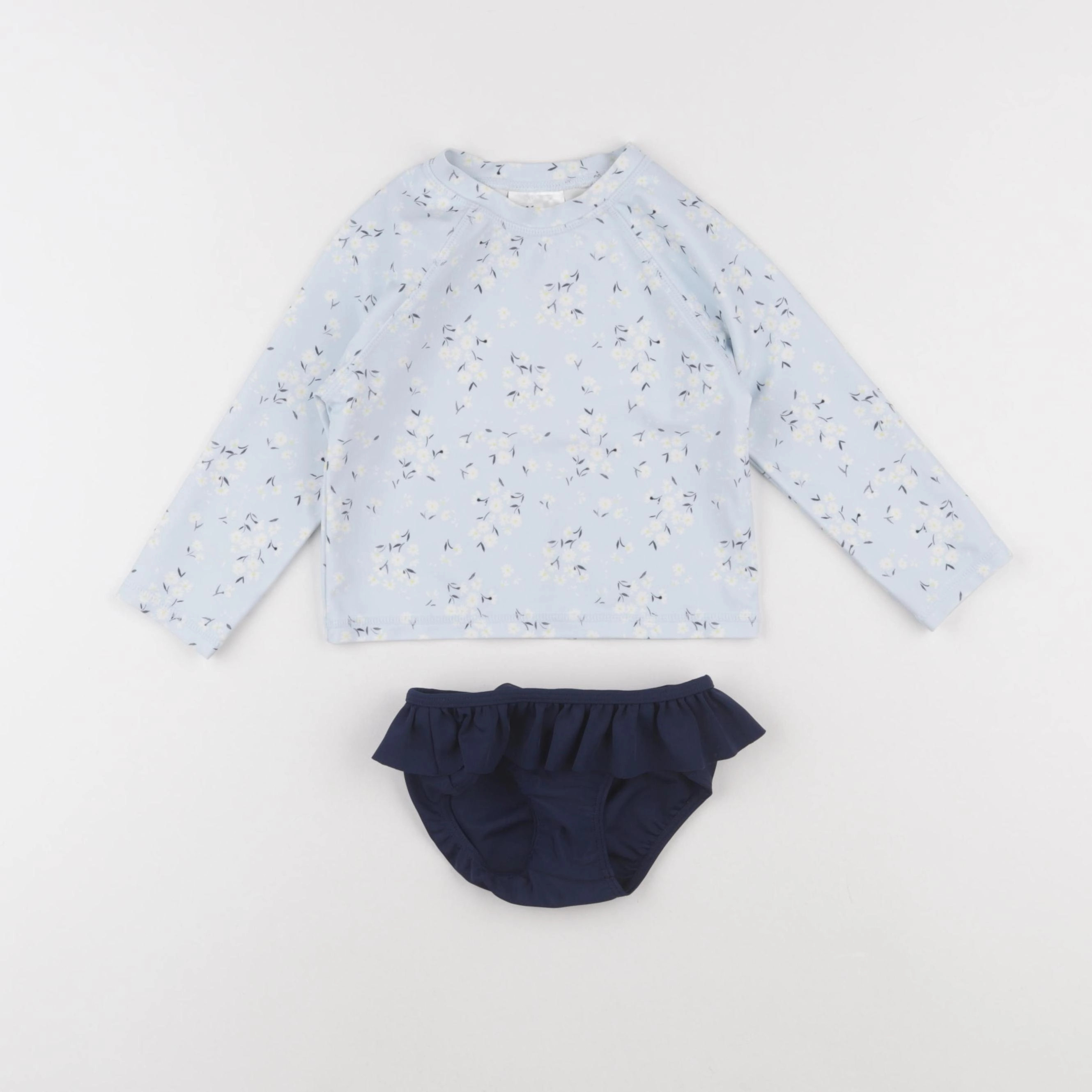 H&M - ensemble de bain bleu - 6/12 mois