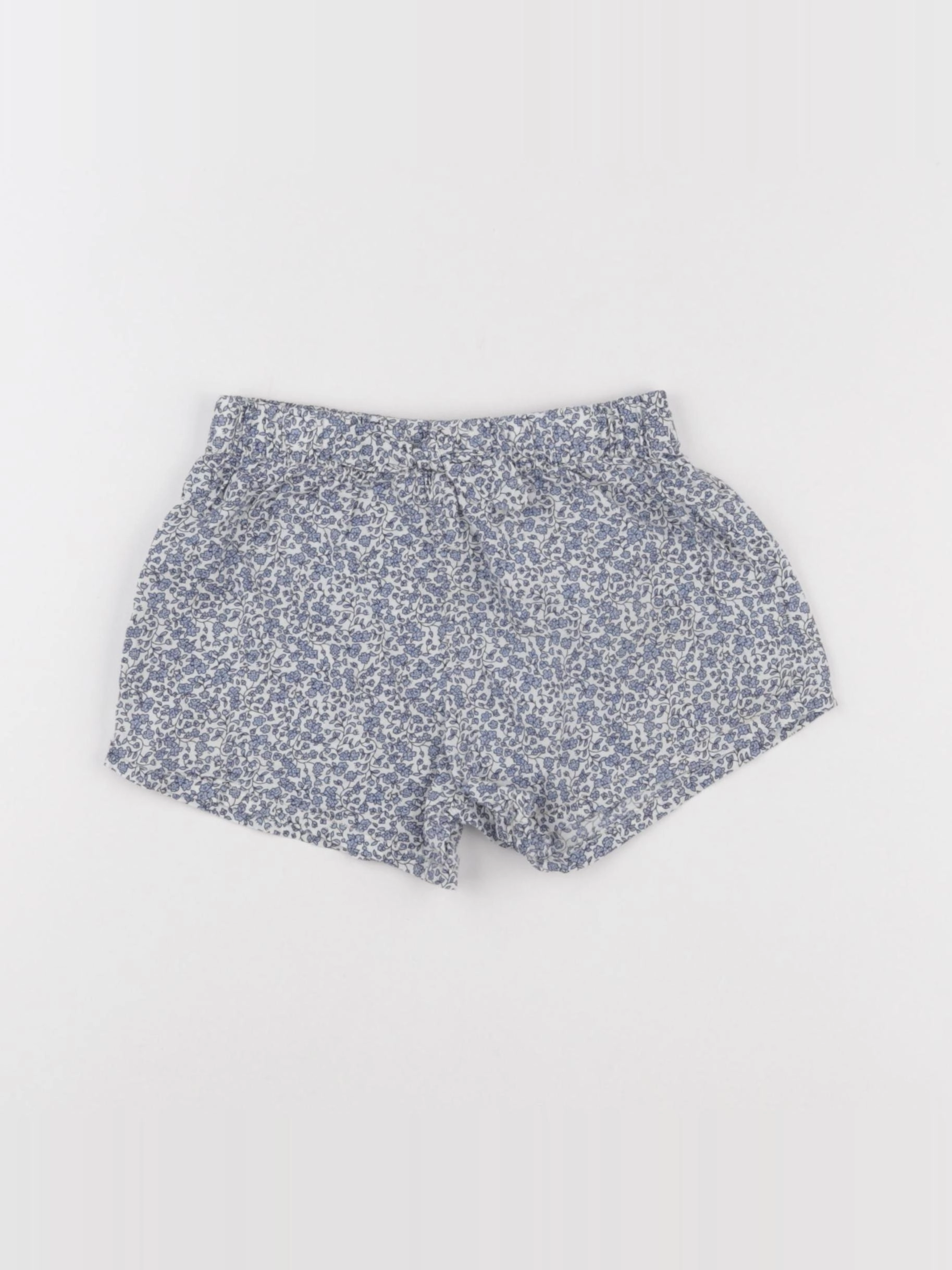 H&M - short blanc, bleu - 12/18 mois
