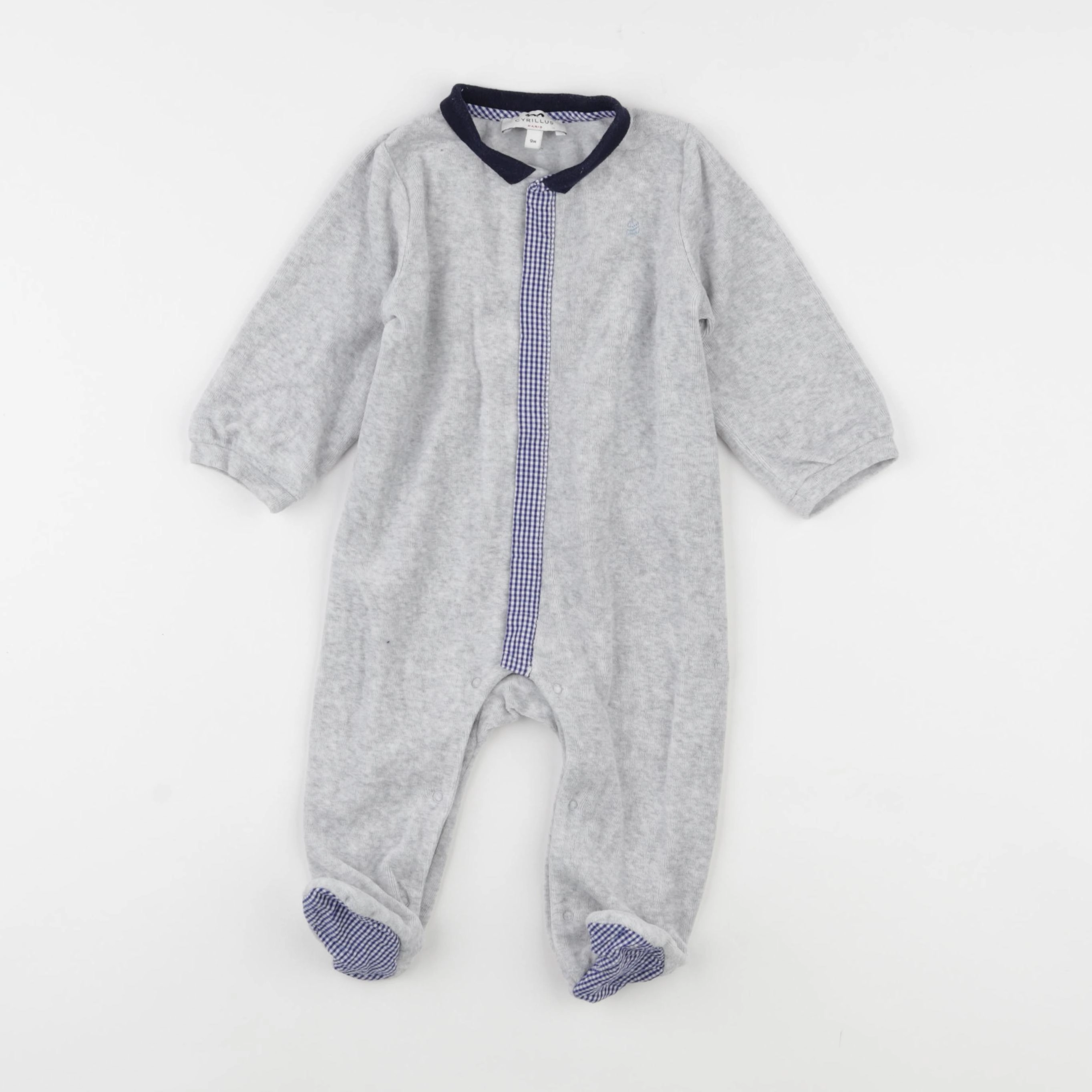 Cyrillus - pyjama velours gris - 9 mois