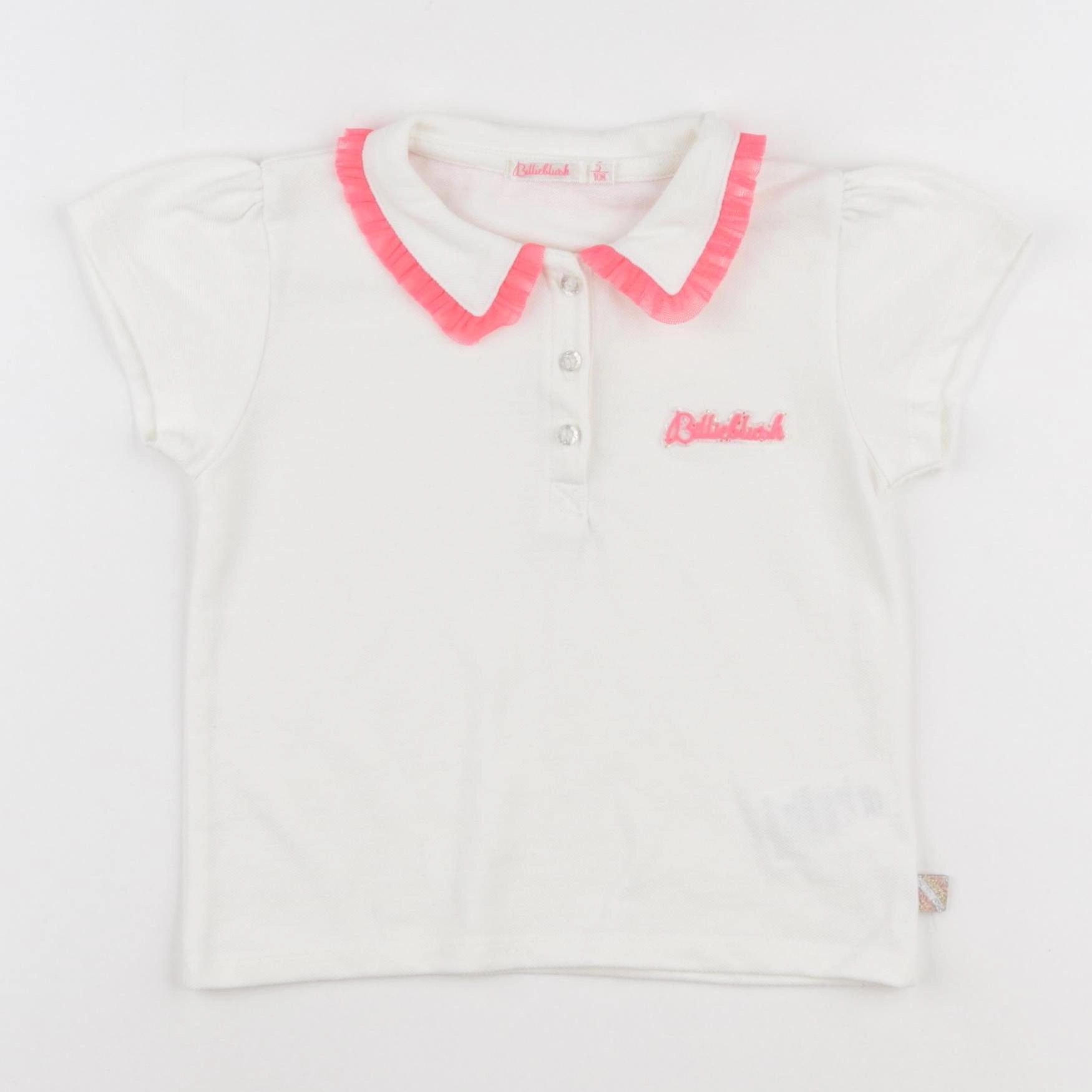 Billie Blush - polo blanc - 5 ans