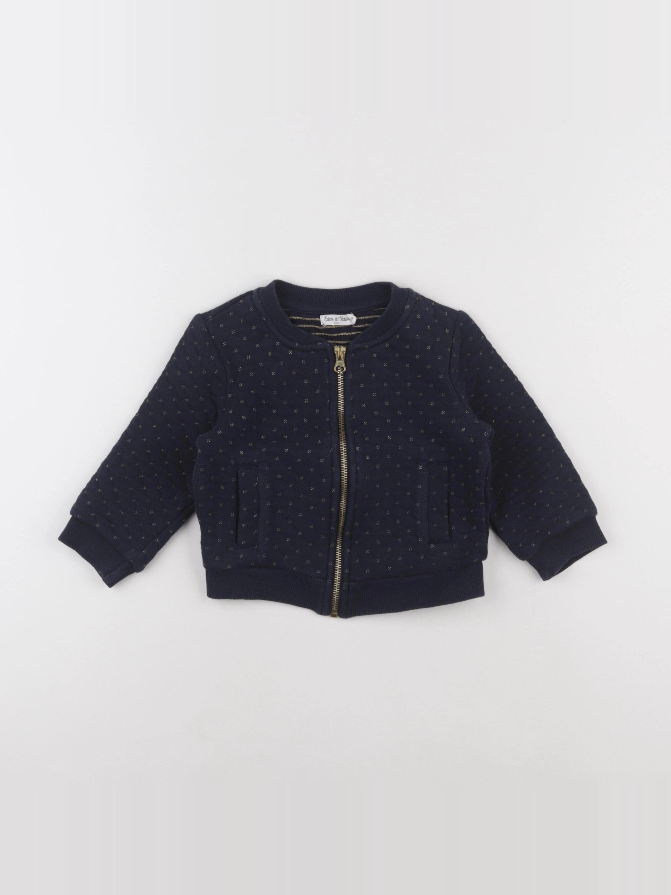 Eden & Victor - sweat bleu - 3 ans
