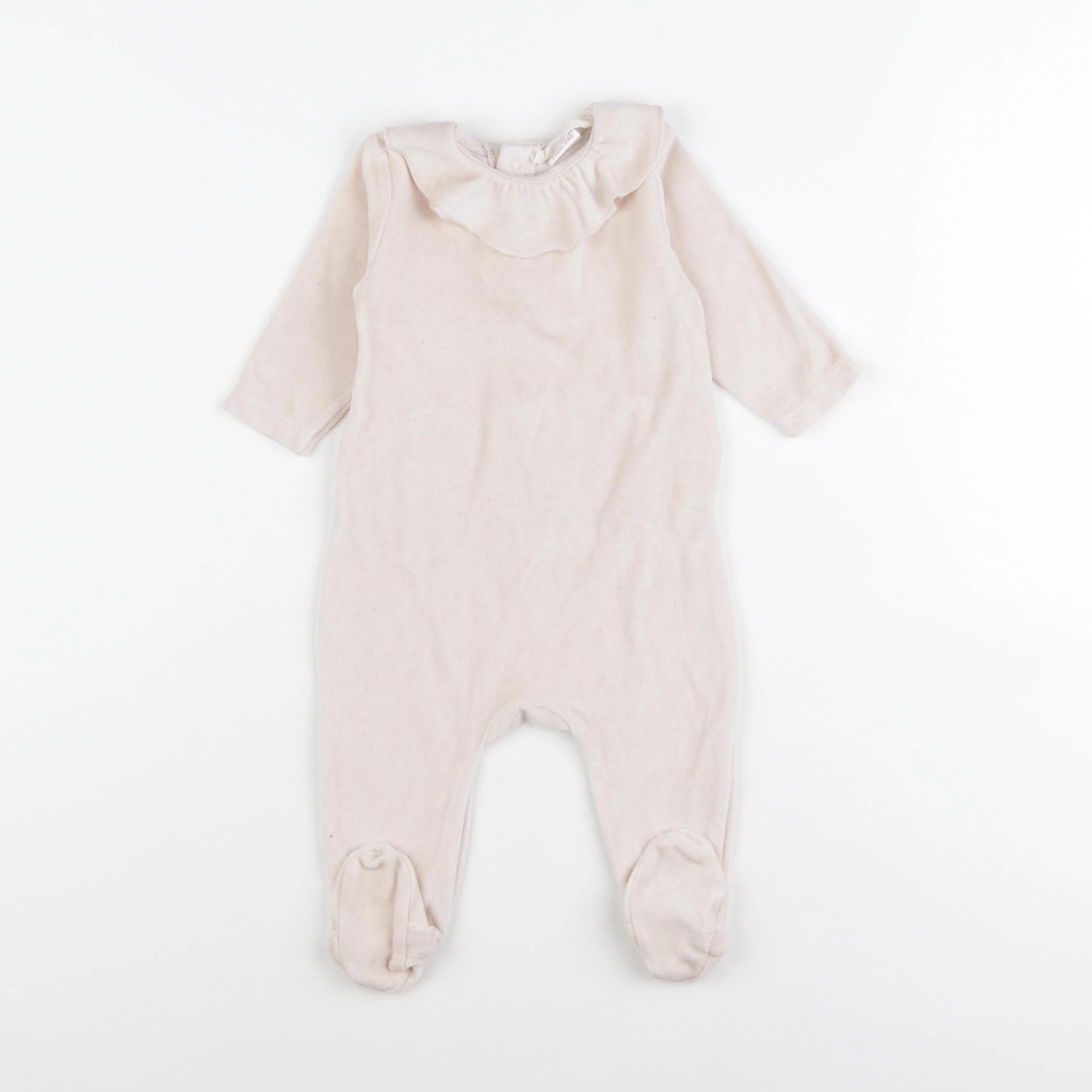 Zara - pyjama velours rose - 1/3 mois