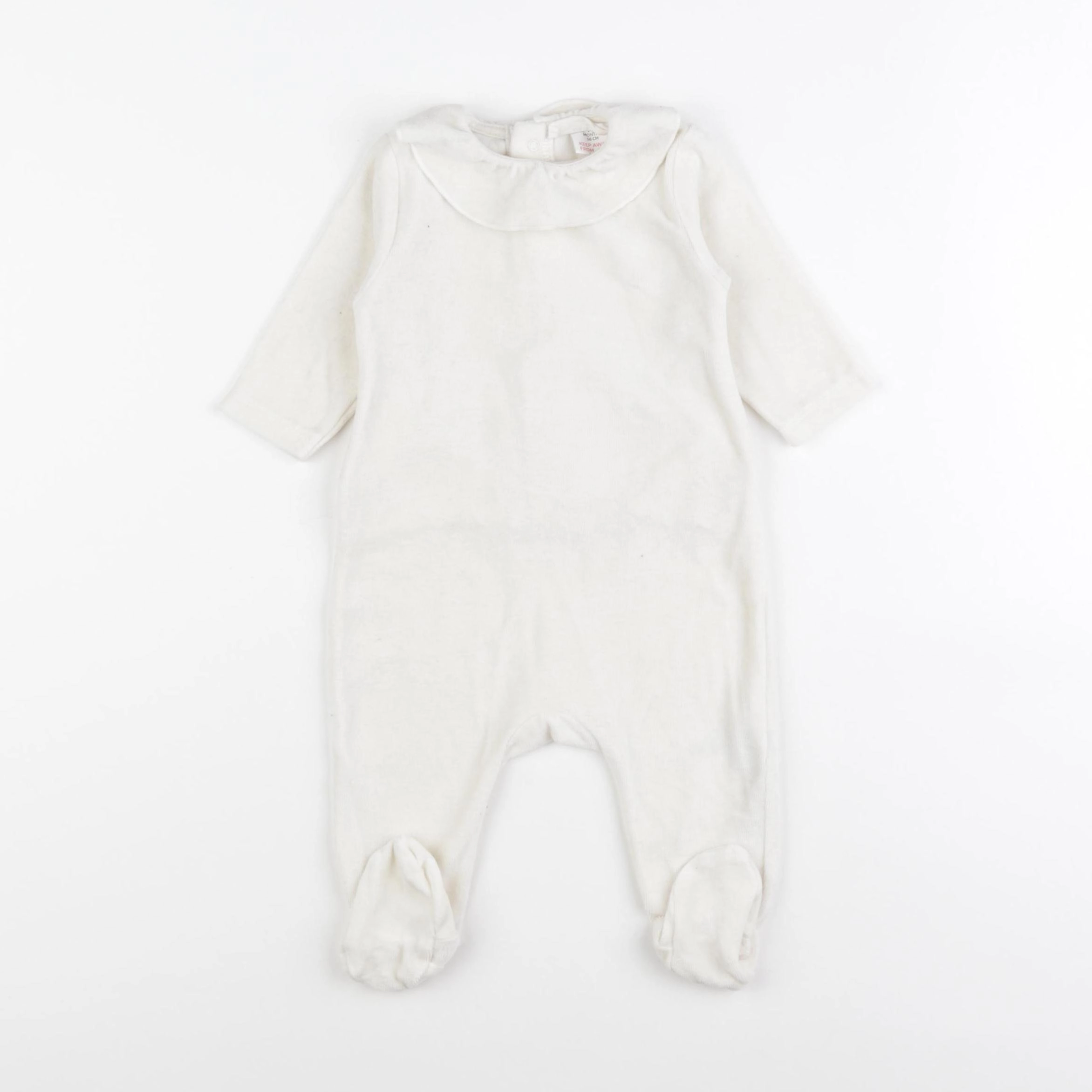 Zara - pyjama velours beige - 1/3 mois