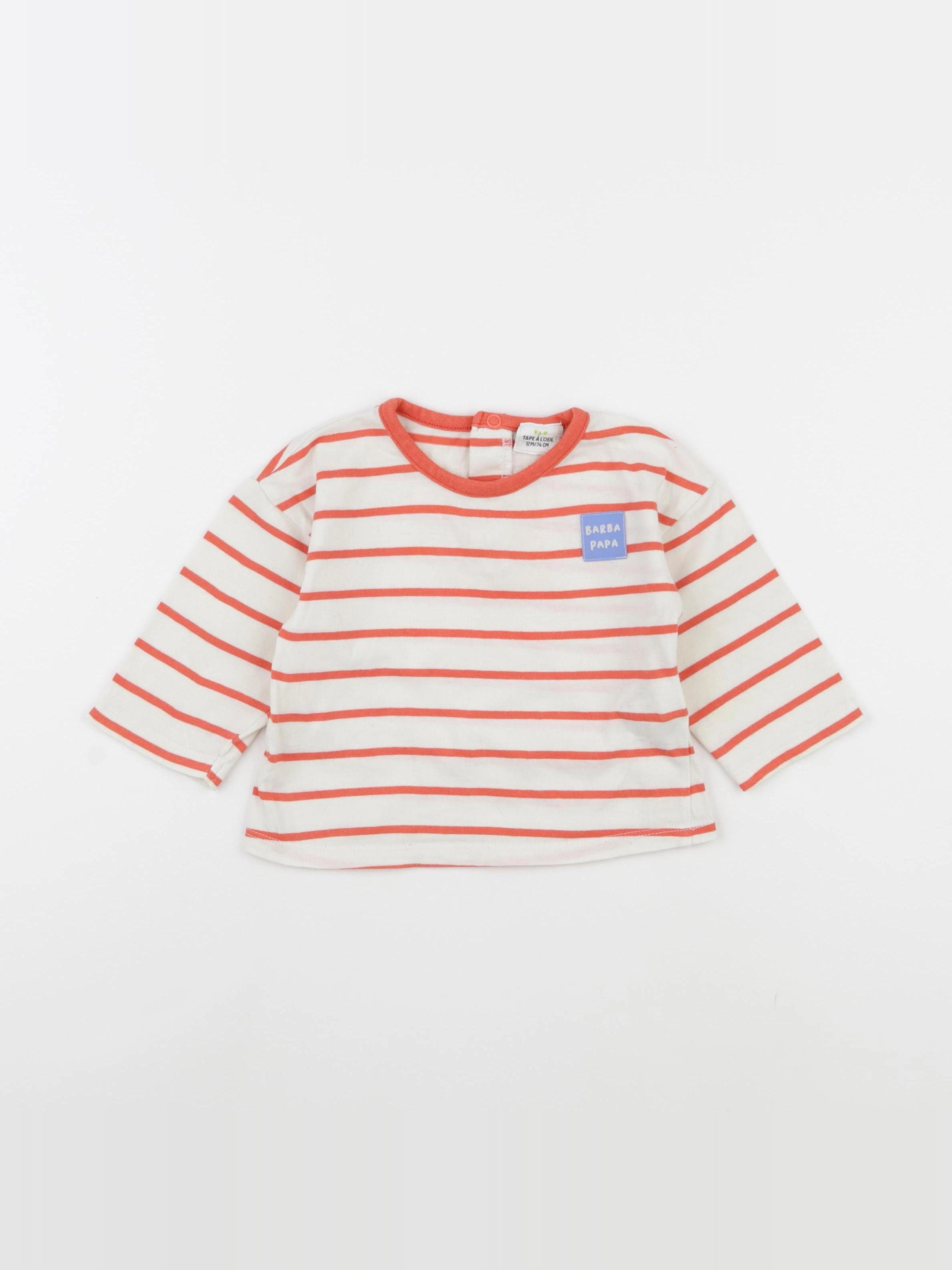 Tape à l'oeil - tee-shirt blanc, rose - 12 mois