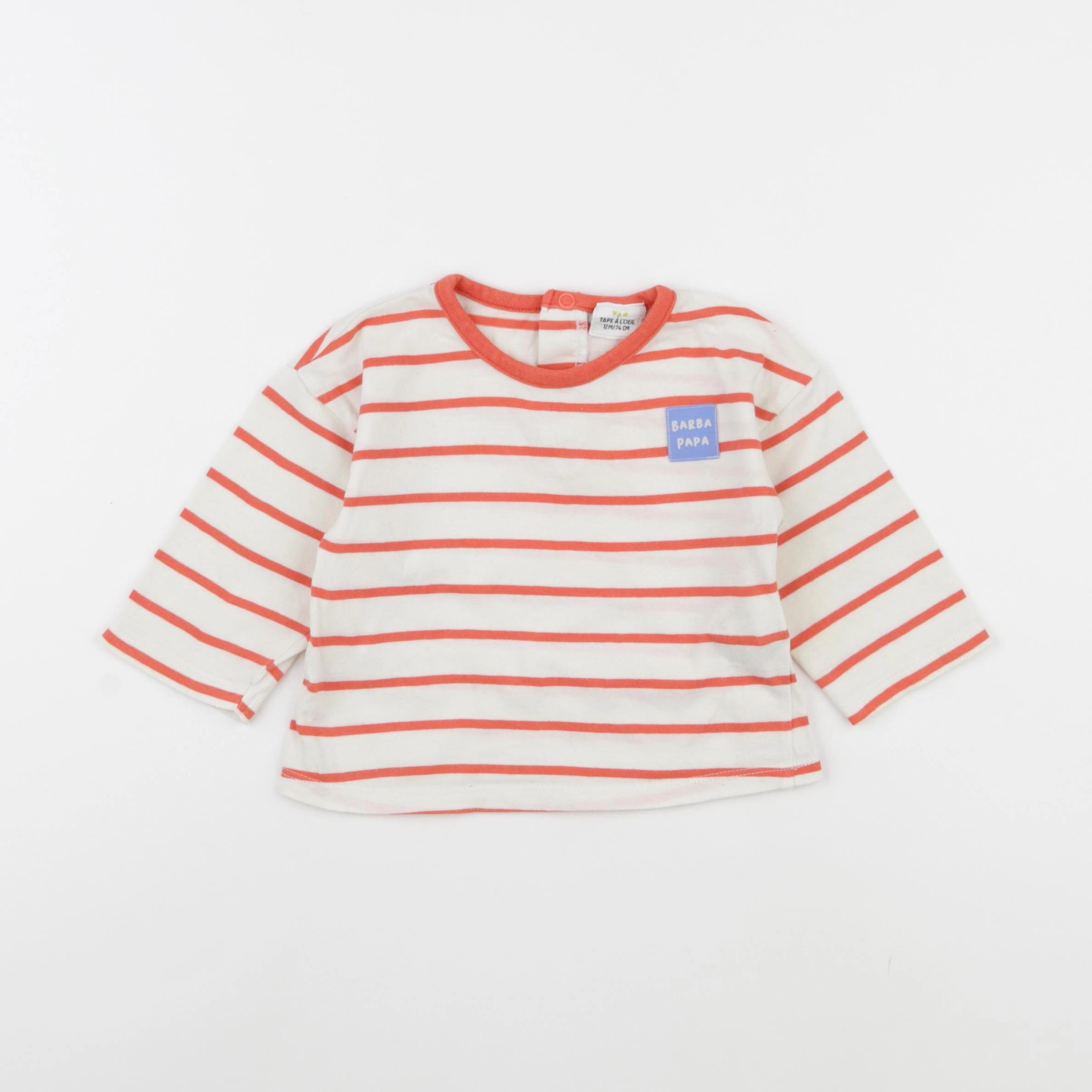 Tape à l'oeil - tee-shirt blanc, rose - 12 mois