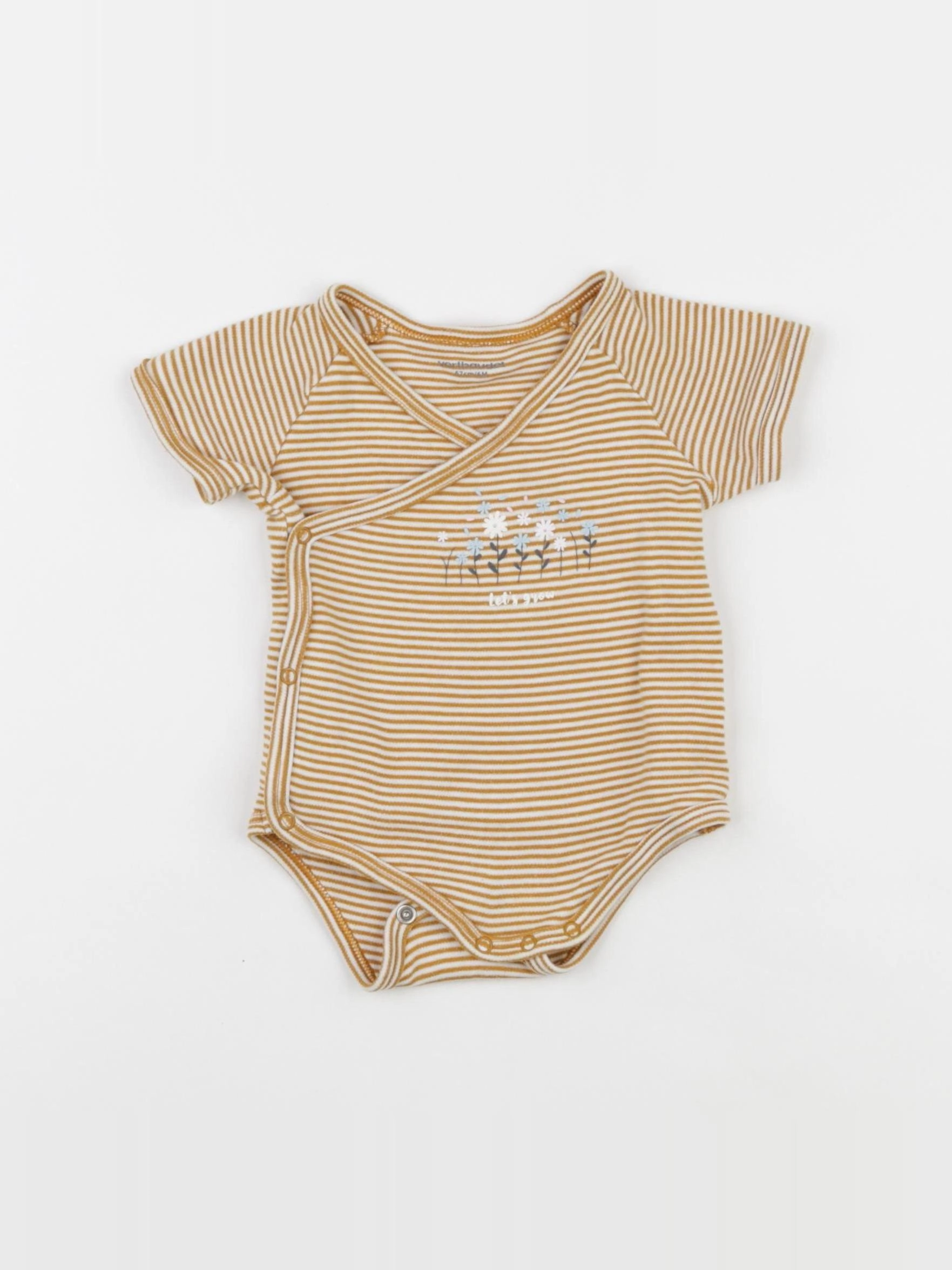 Vertbaudet - body blanc, jaune - 6 mois
