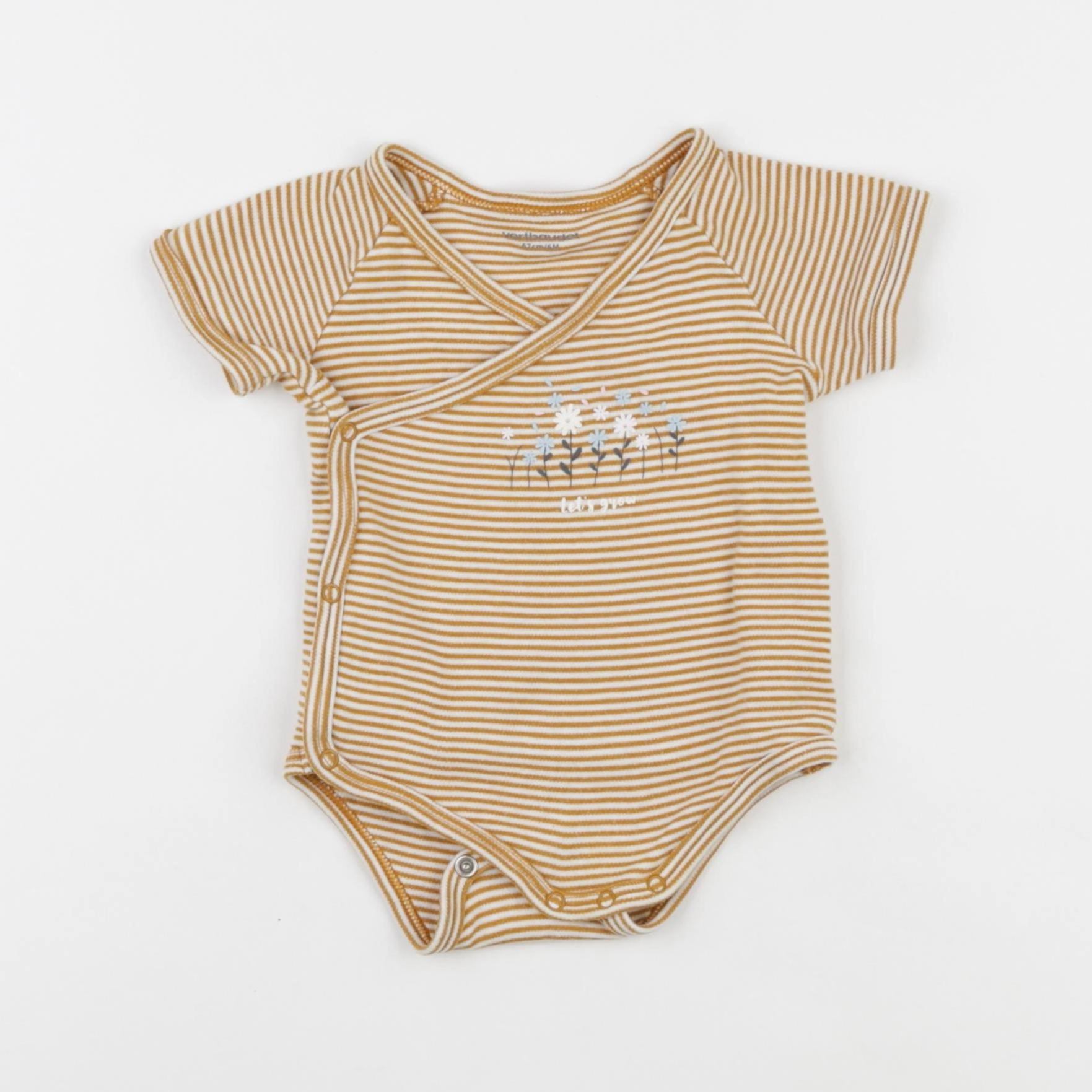 Vertbaudet - body blanc, jaune - 6 mois