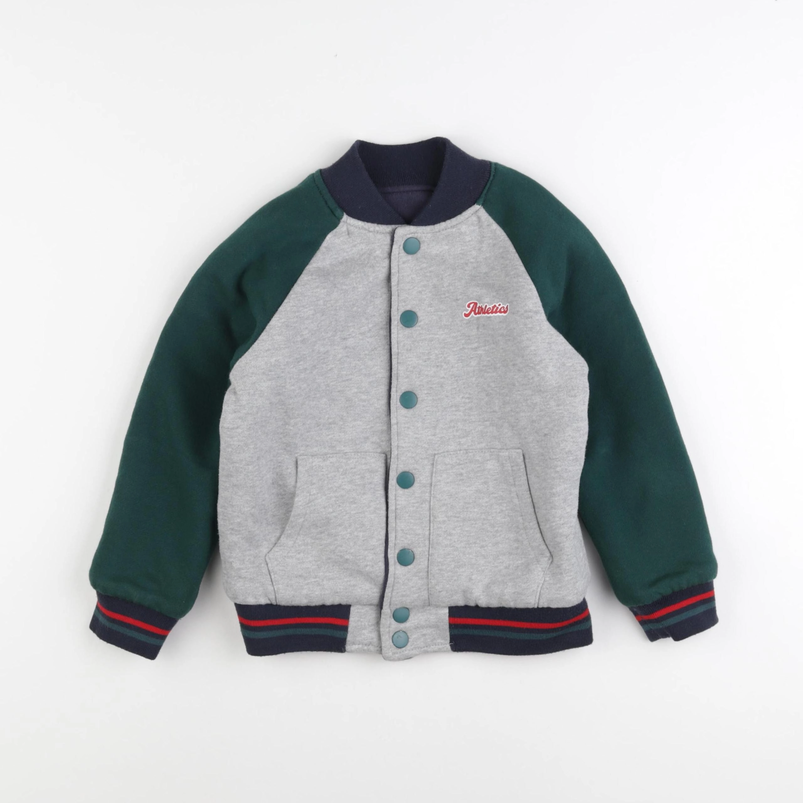 Monoprix - sweat réversible gris - 6 ans