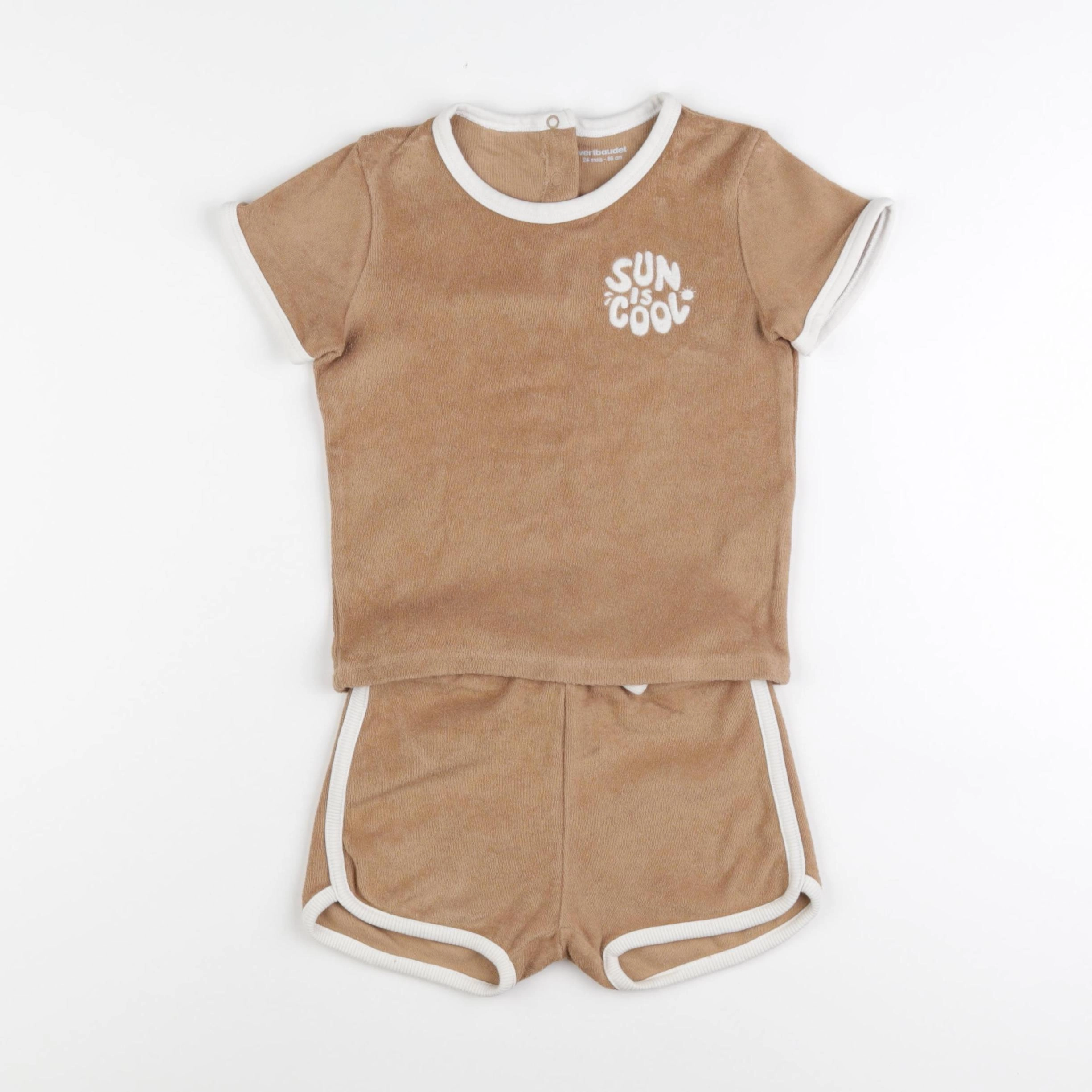 Vertbaudet - ensemble beige - 24 mois