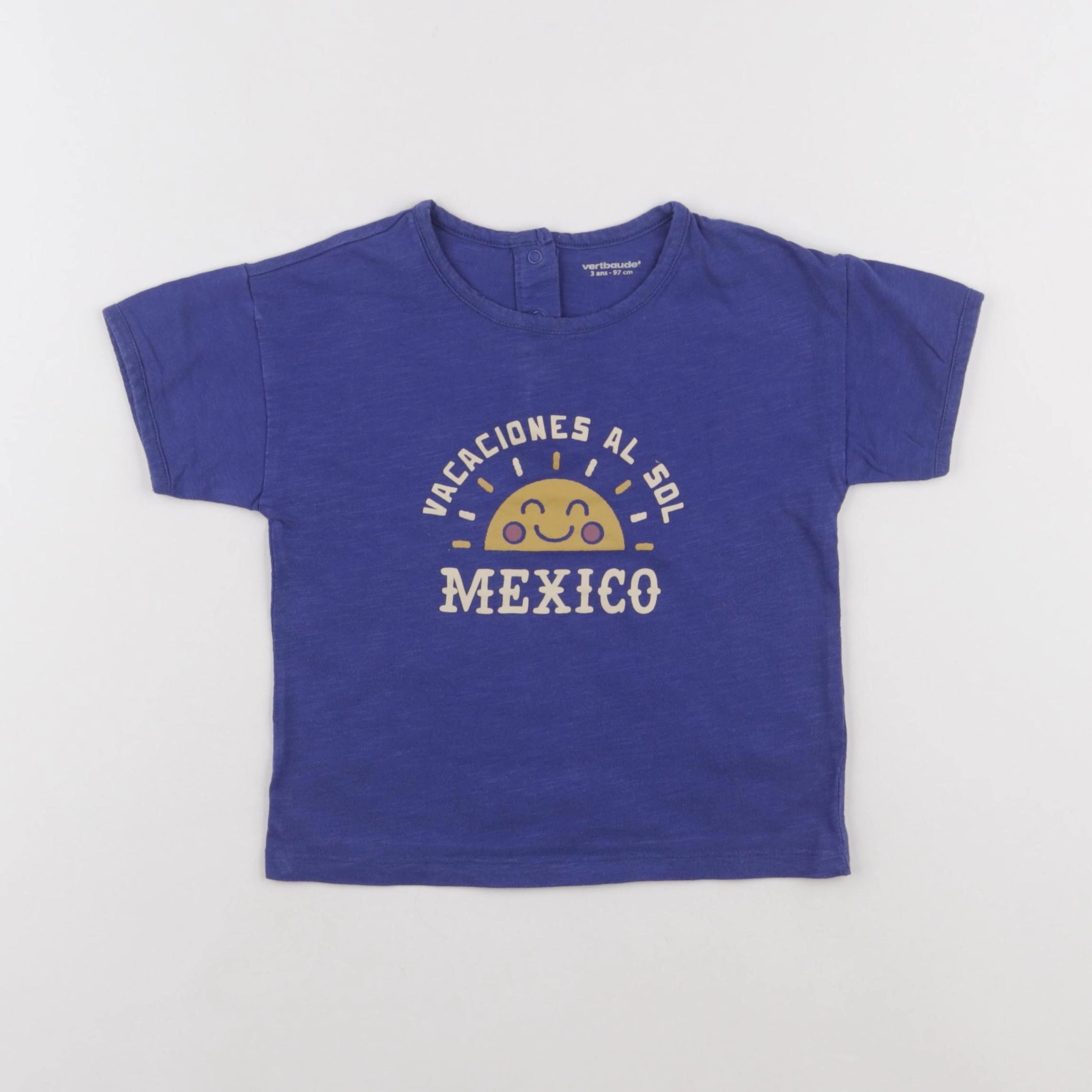 Vertbaudet - tee-shirt bleu - 3 ans
