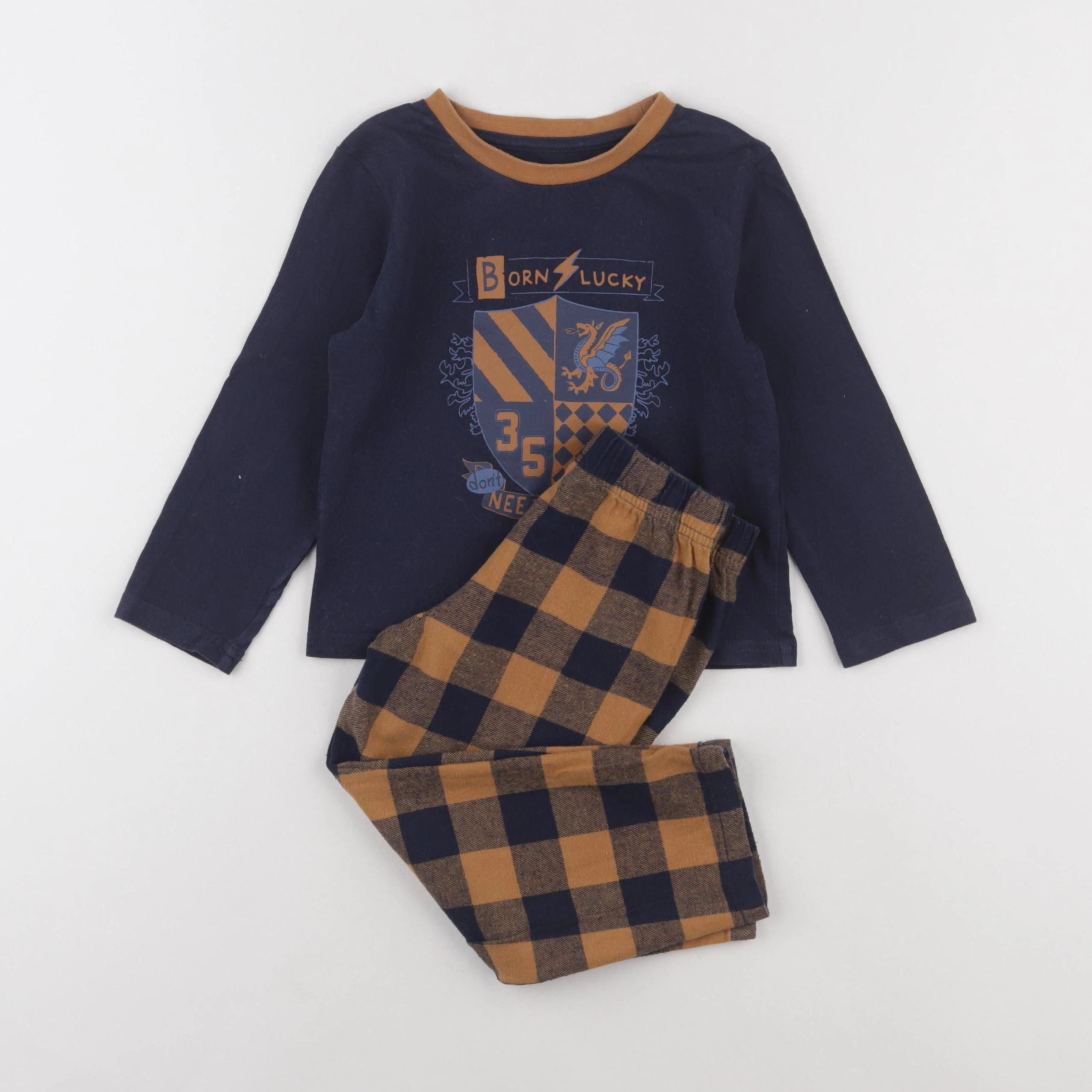 Vertbaudet - pyjama coton bleu - 3 ans