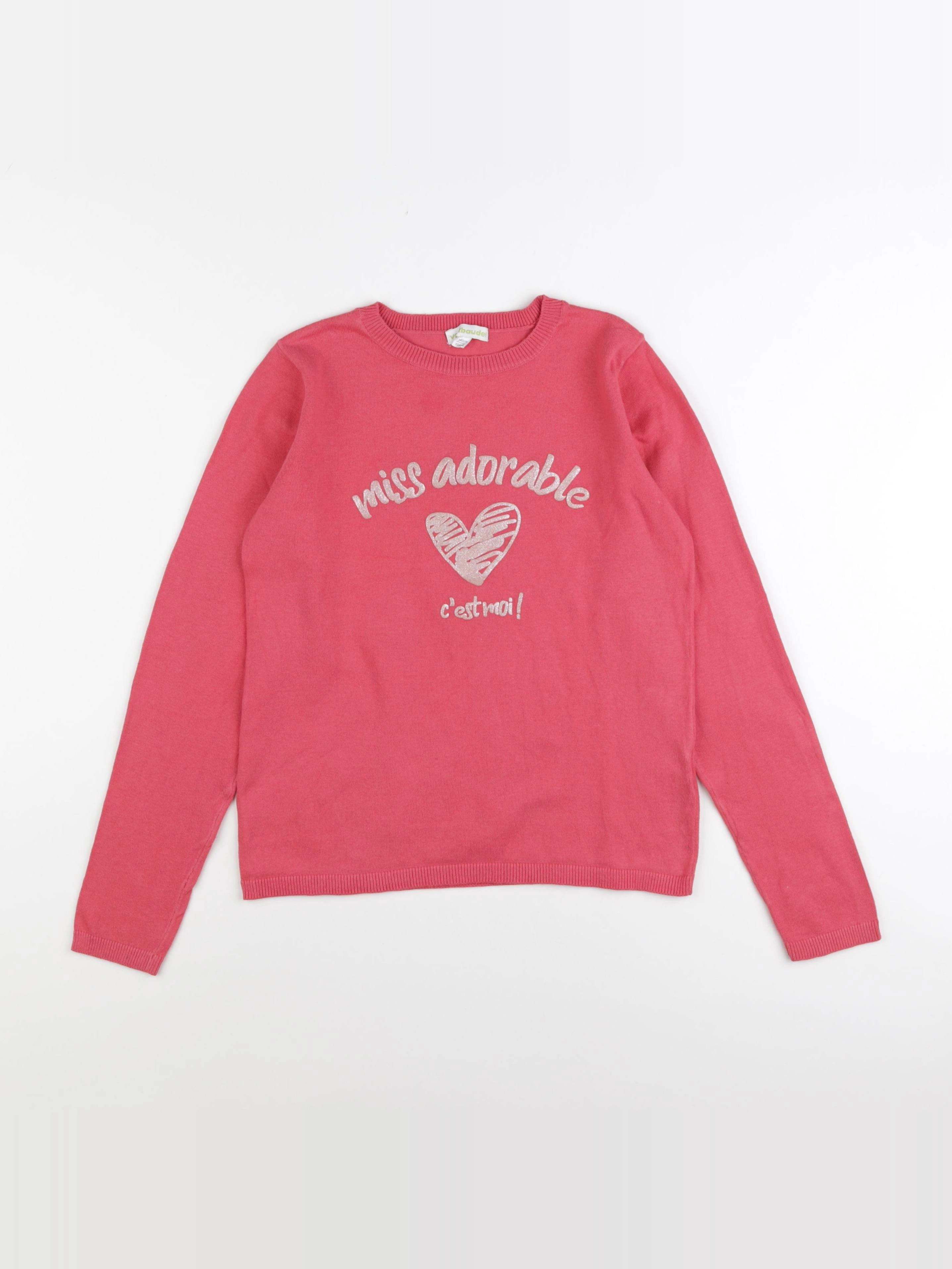 Vertbaudet - pull rose - 10 ans