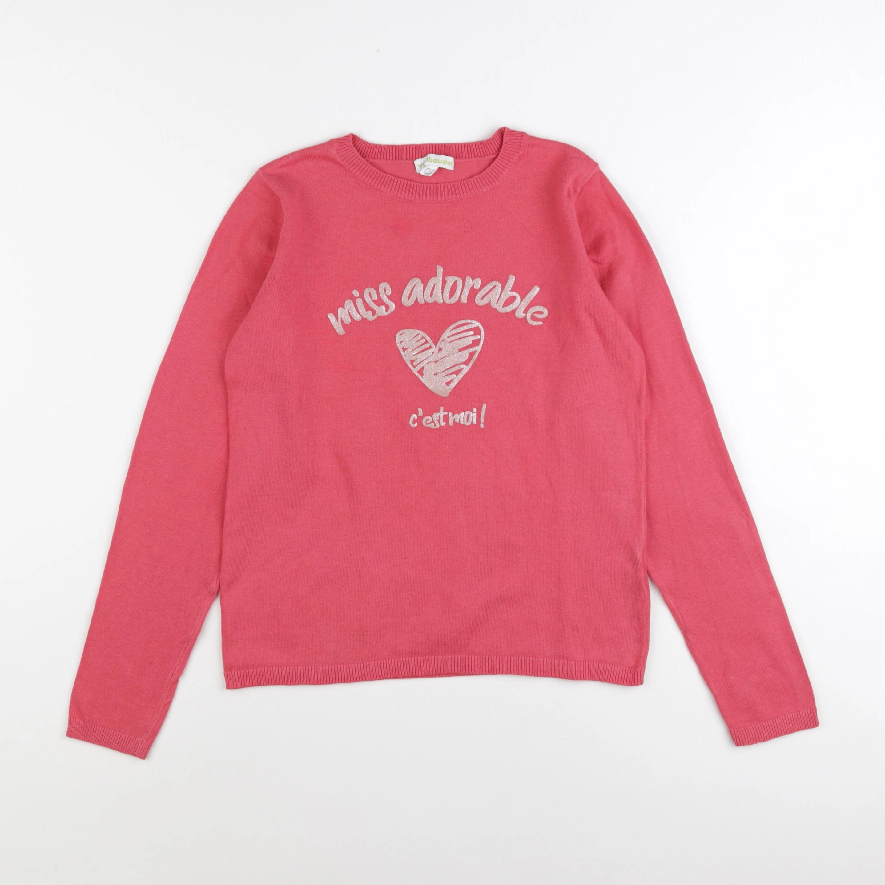 Vertbaudet - pull rose - 10 ans