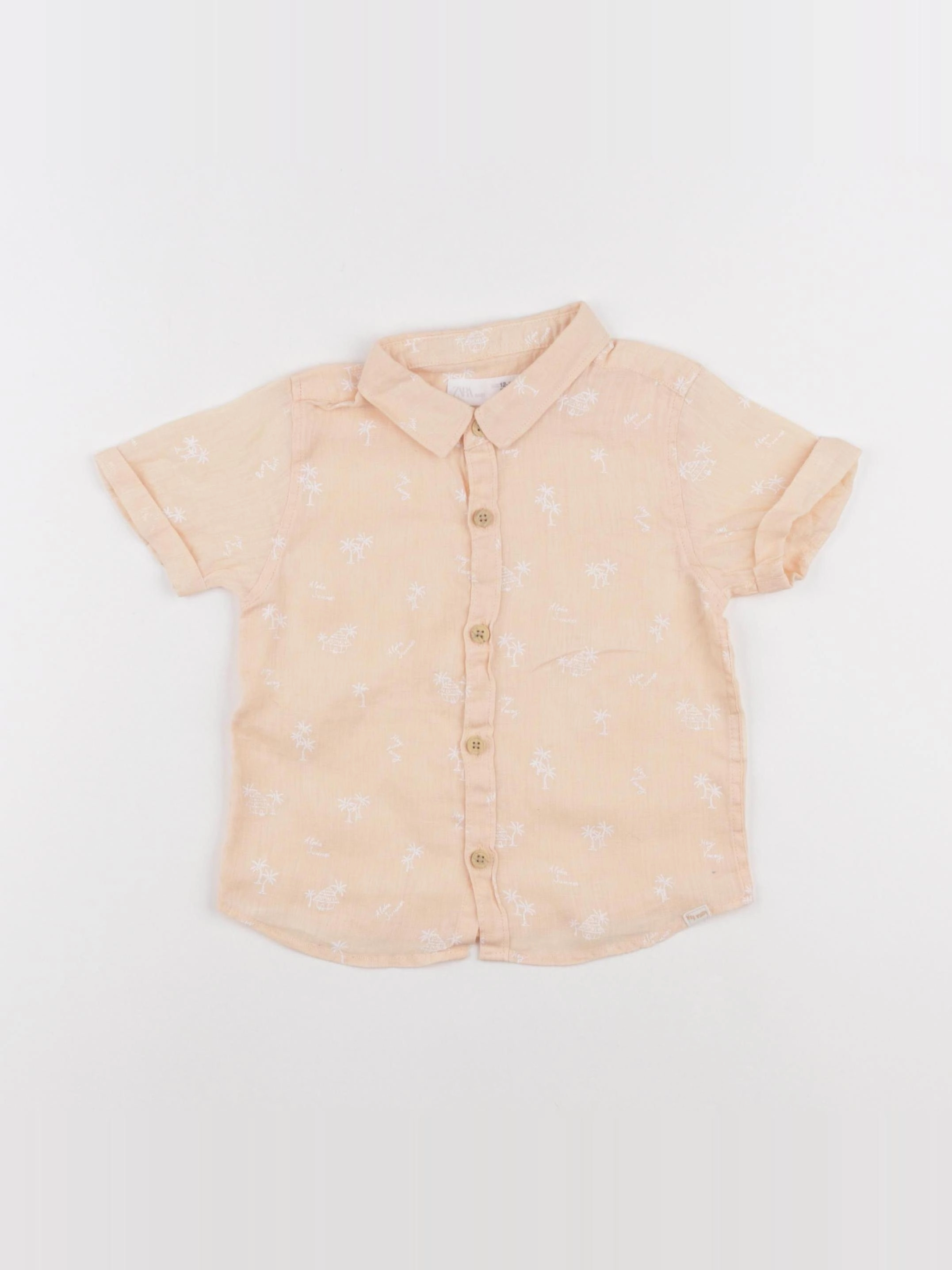 Zara - chemise orange - 12/18 mois