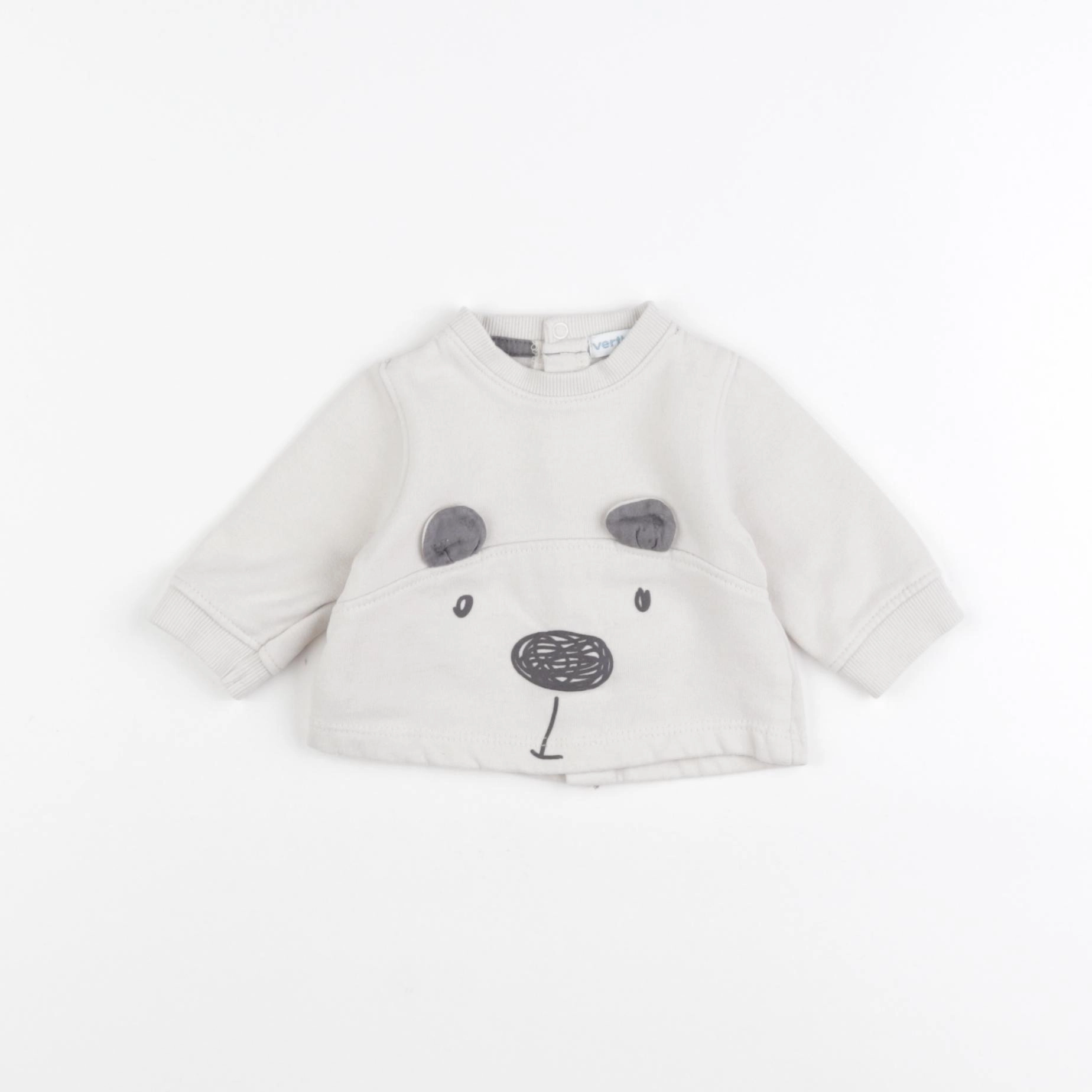 Vertbaudet - sweat beige - 1 mois