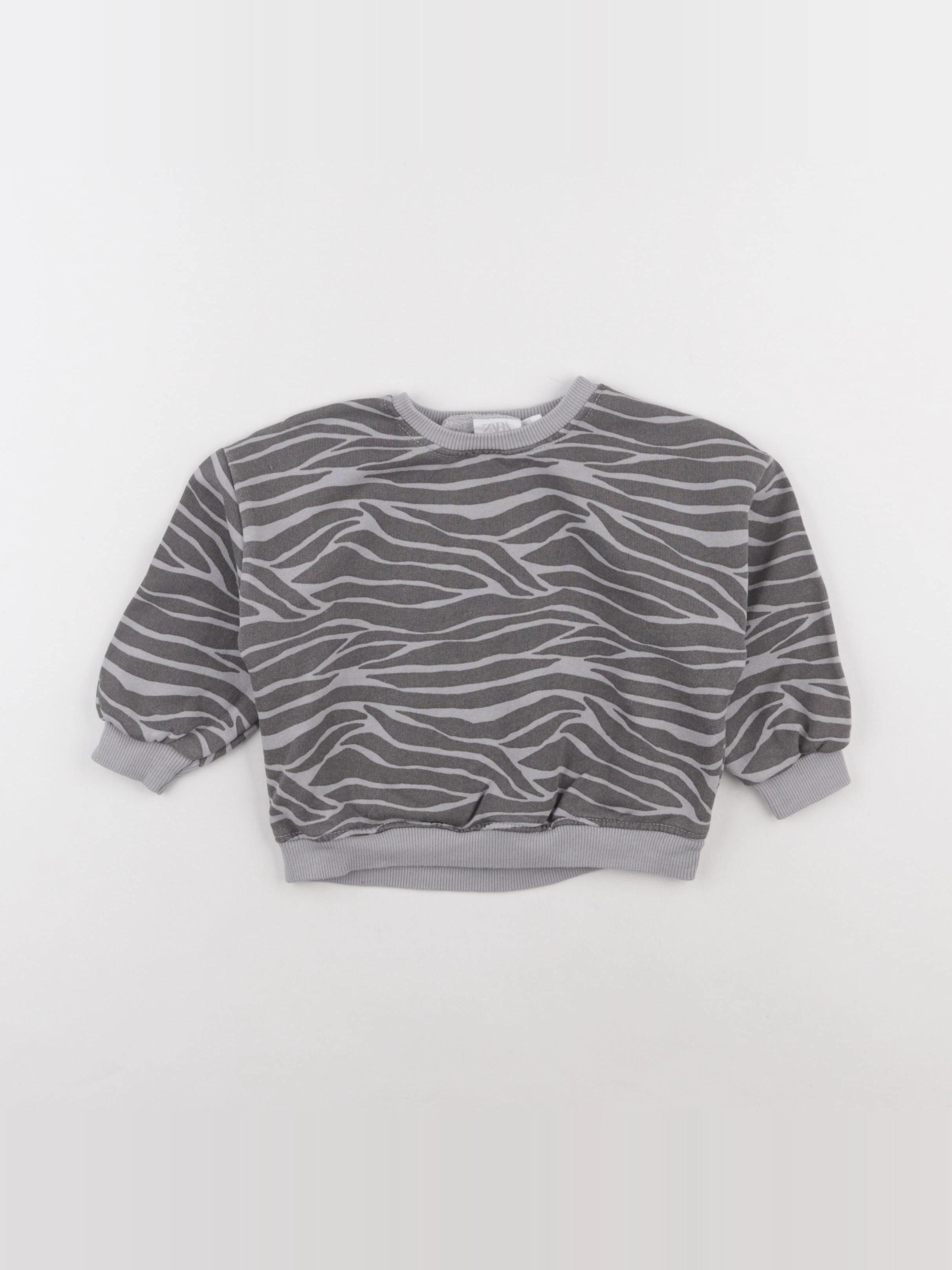 Zara - sweat gris - 12/18 mois