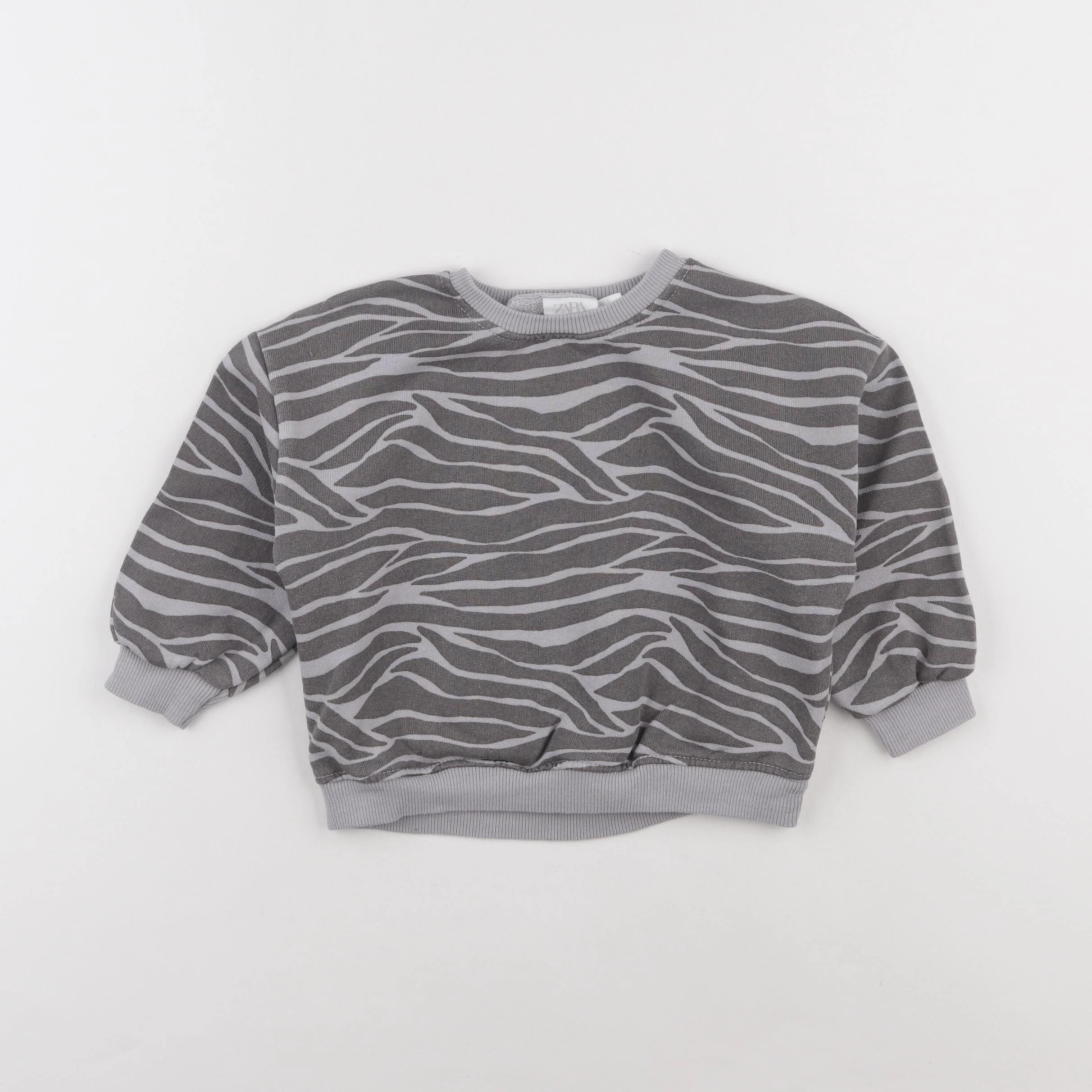 Zara - sweat gris - 12/18 mois