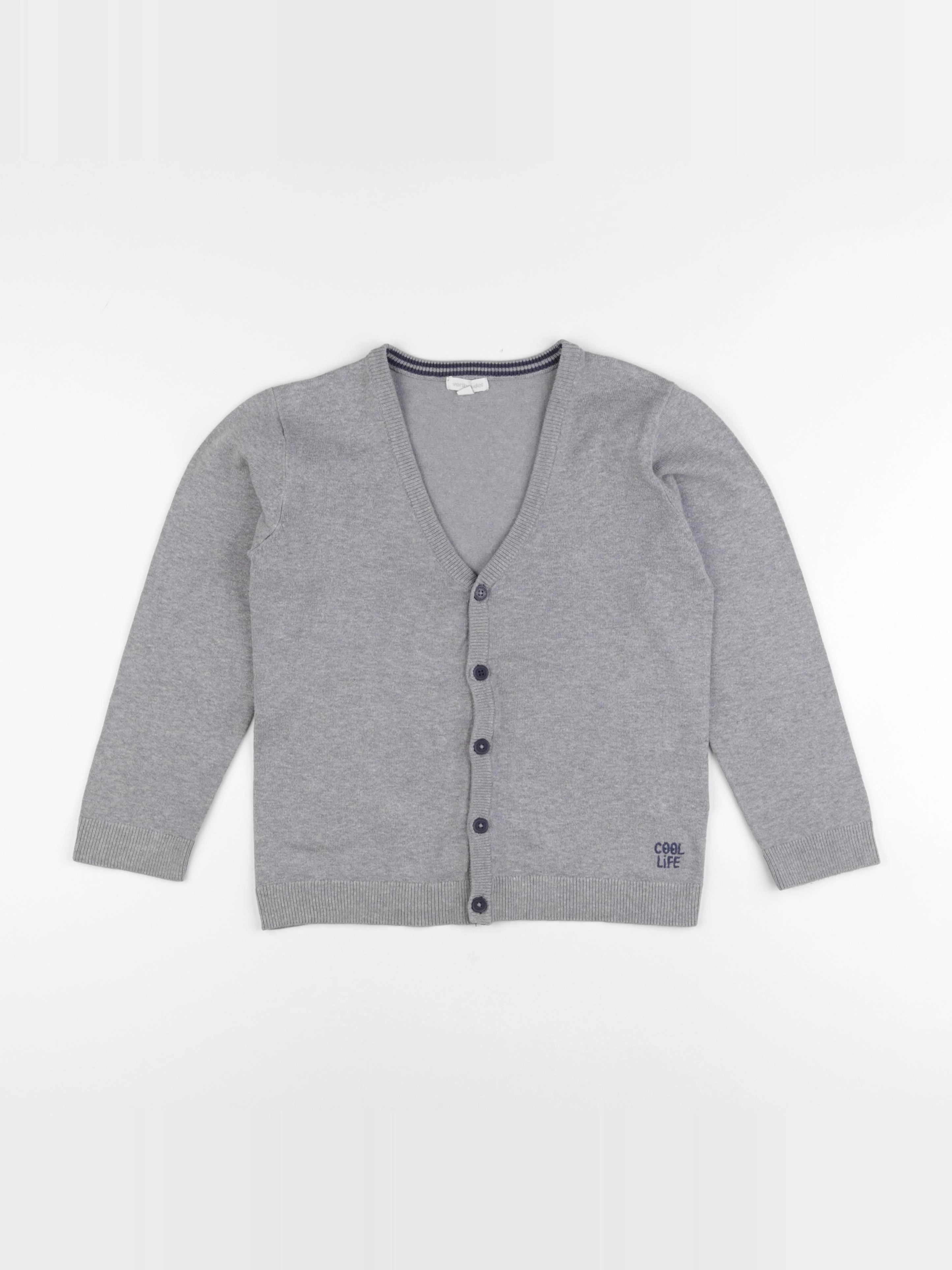 Vertbaudet - gilet gris - 8 ans
