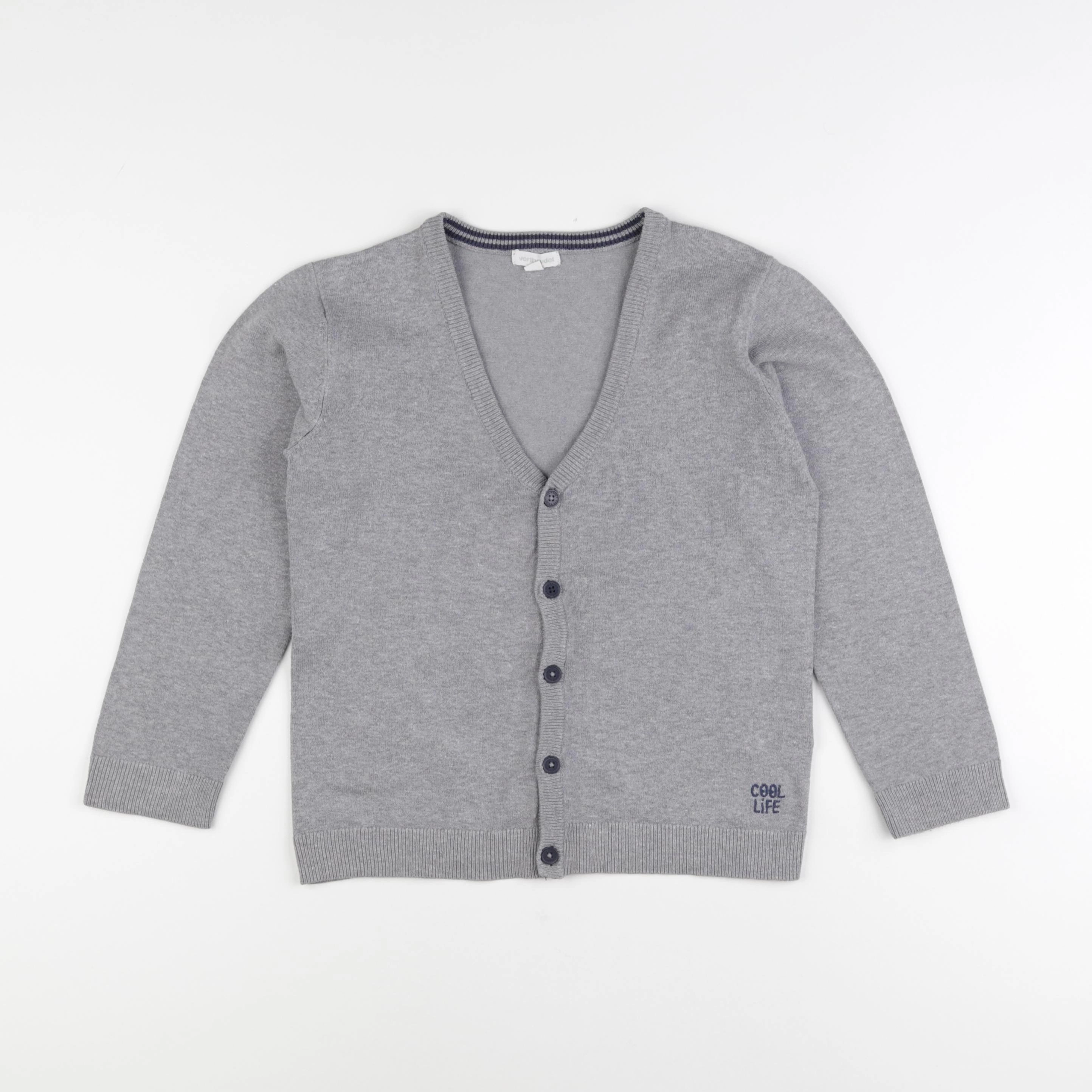 Vertbaudet - gilet gris - 8 ans