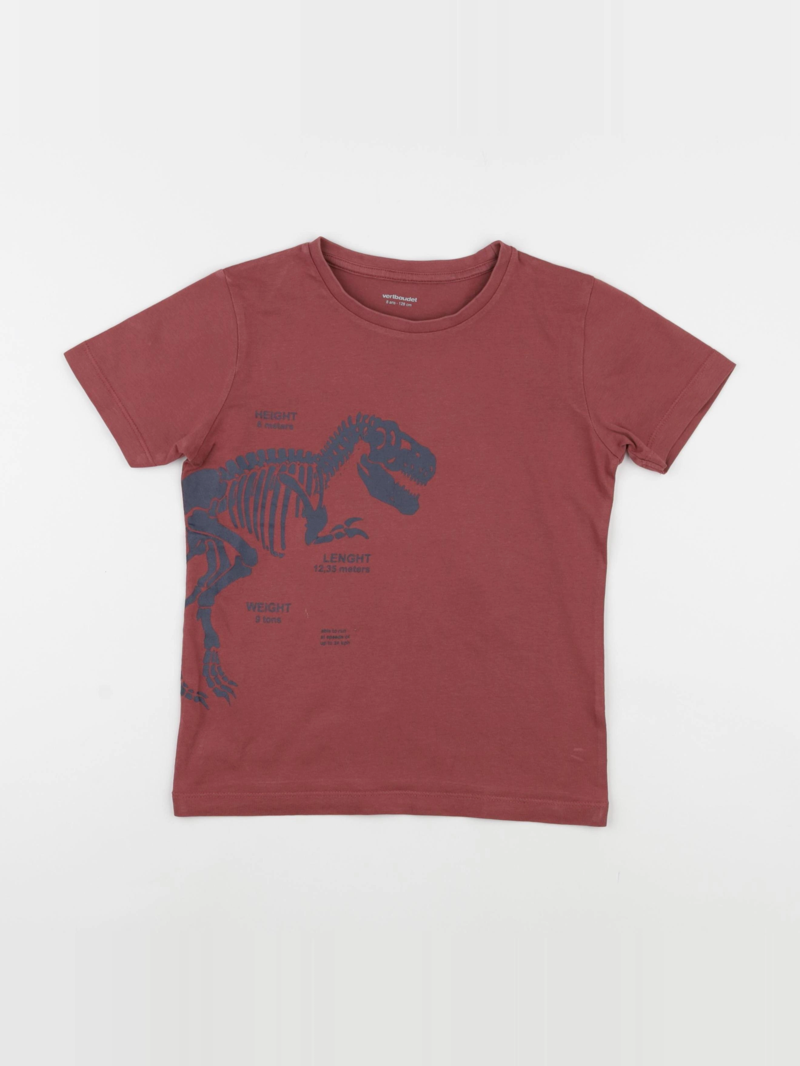 Vertbaudet - tee-shirt rouge - 8 ans