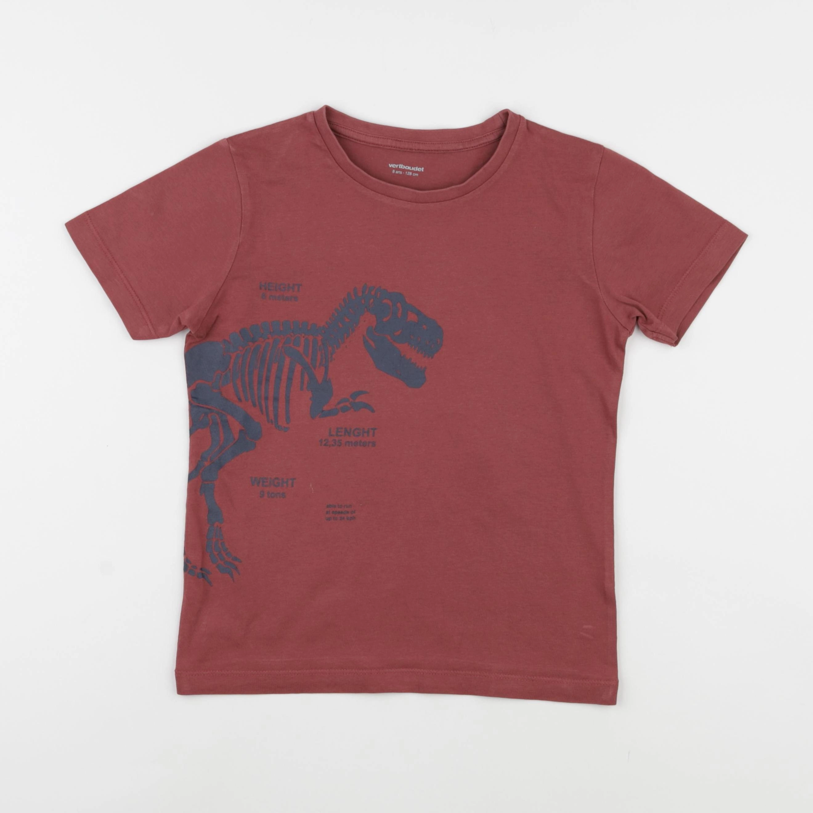 Vertbaudet - tee-shirt rouge - 8 ans