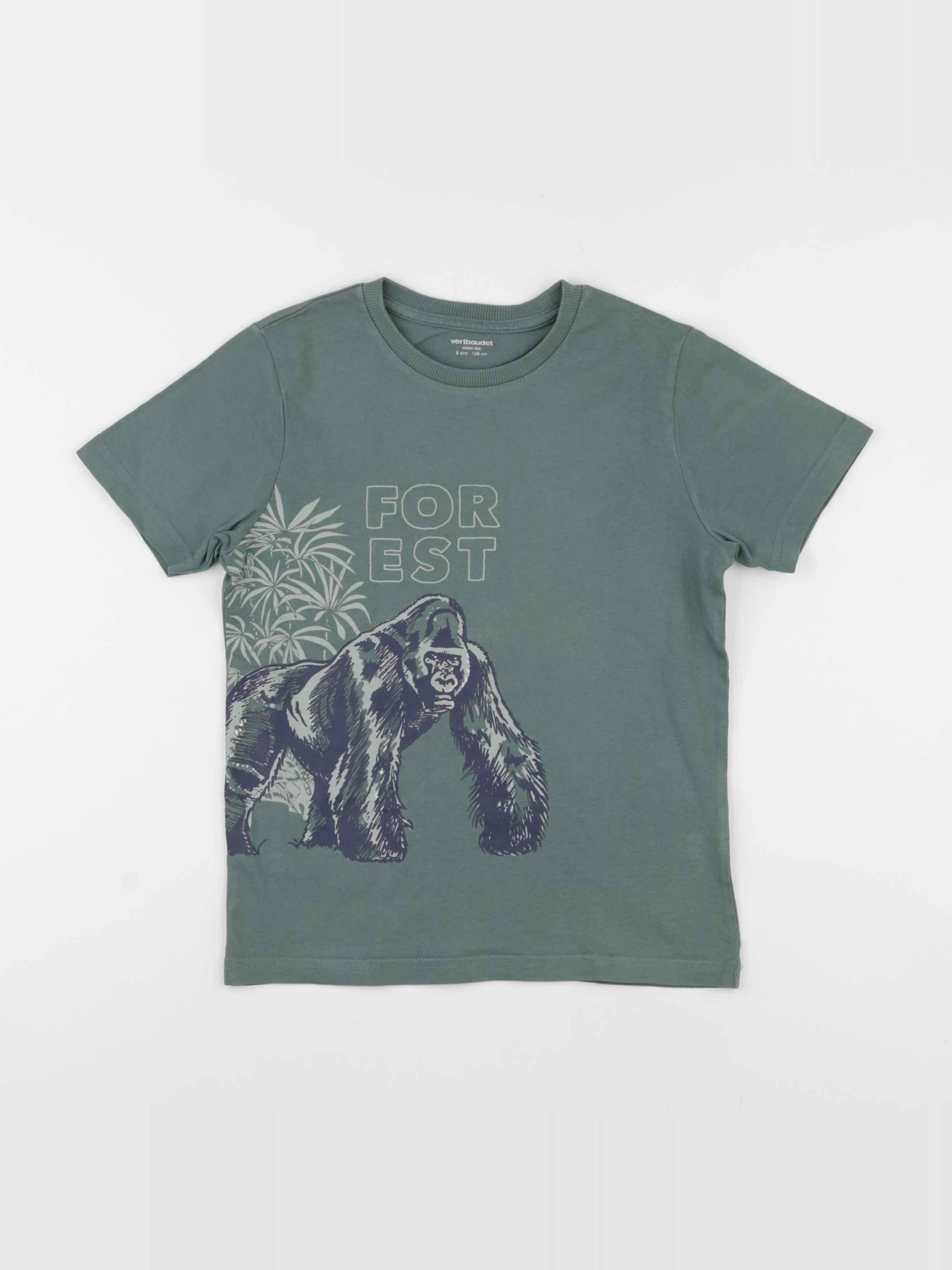 Vertbaudet - tee-shirt vert - 8 ans